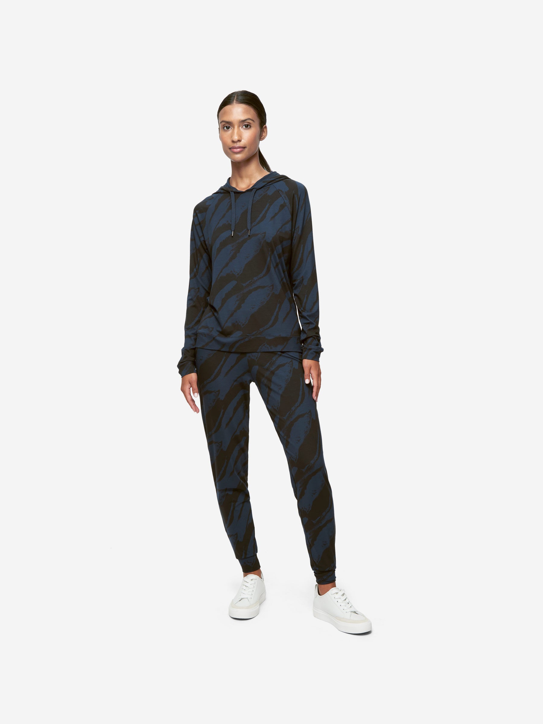 Women's Pullover Hoodie London 8 Micro Modal Stretch Navy