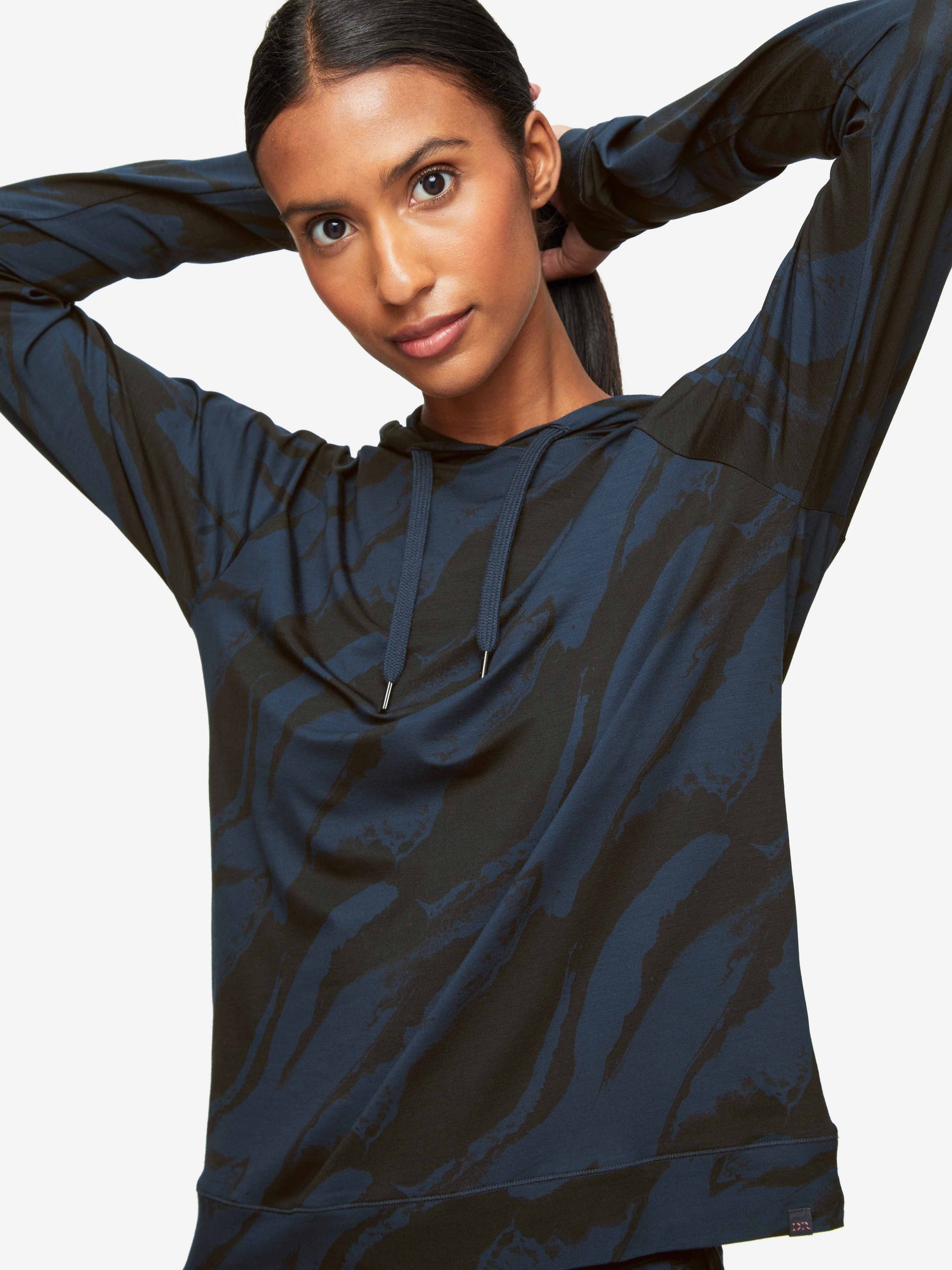 Women's Pullover Hoodie London 8 Micro Modal Stretch Navy
