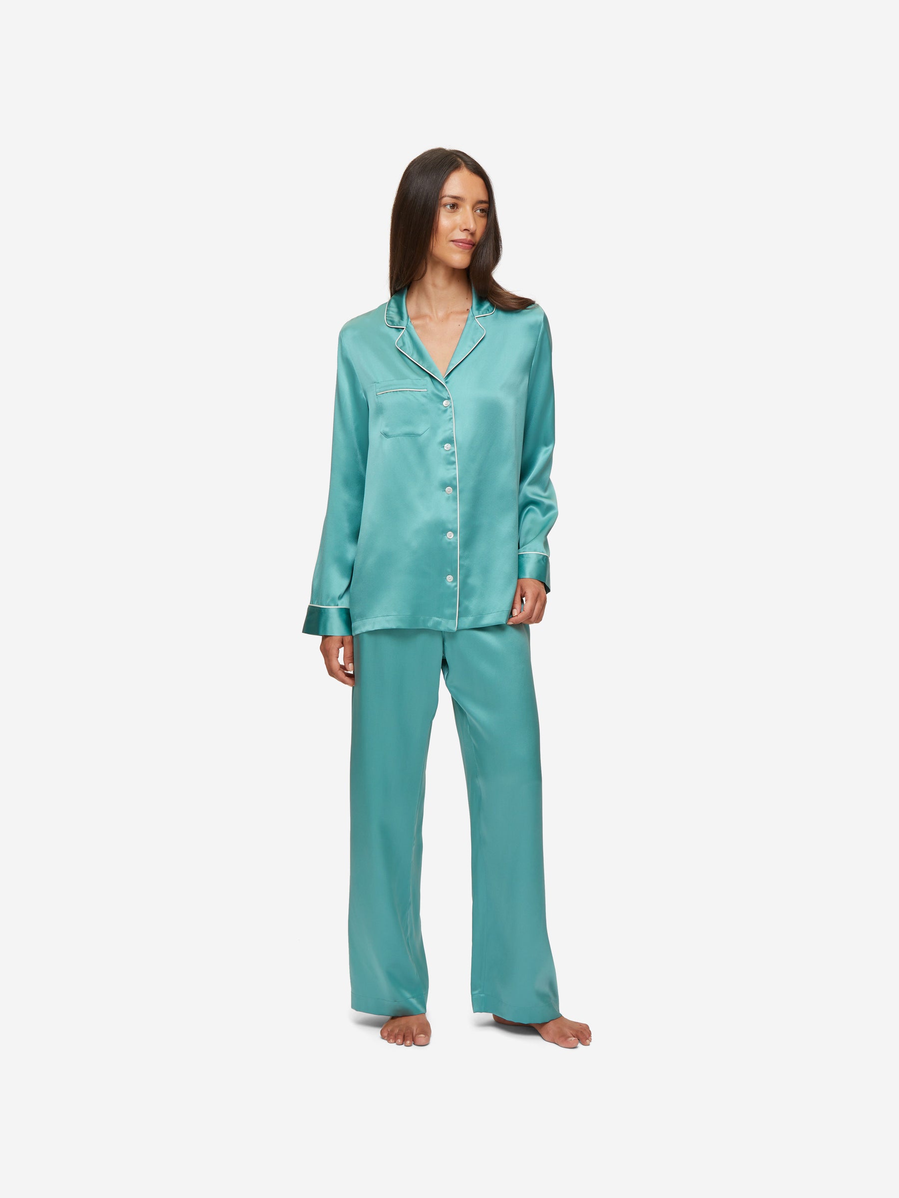 Women's Pyjamas Bailey Silk Satin Sea Foam Green