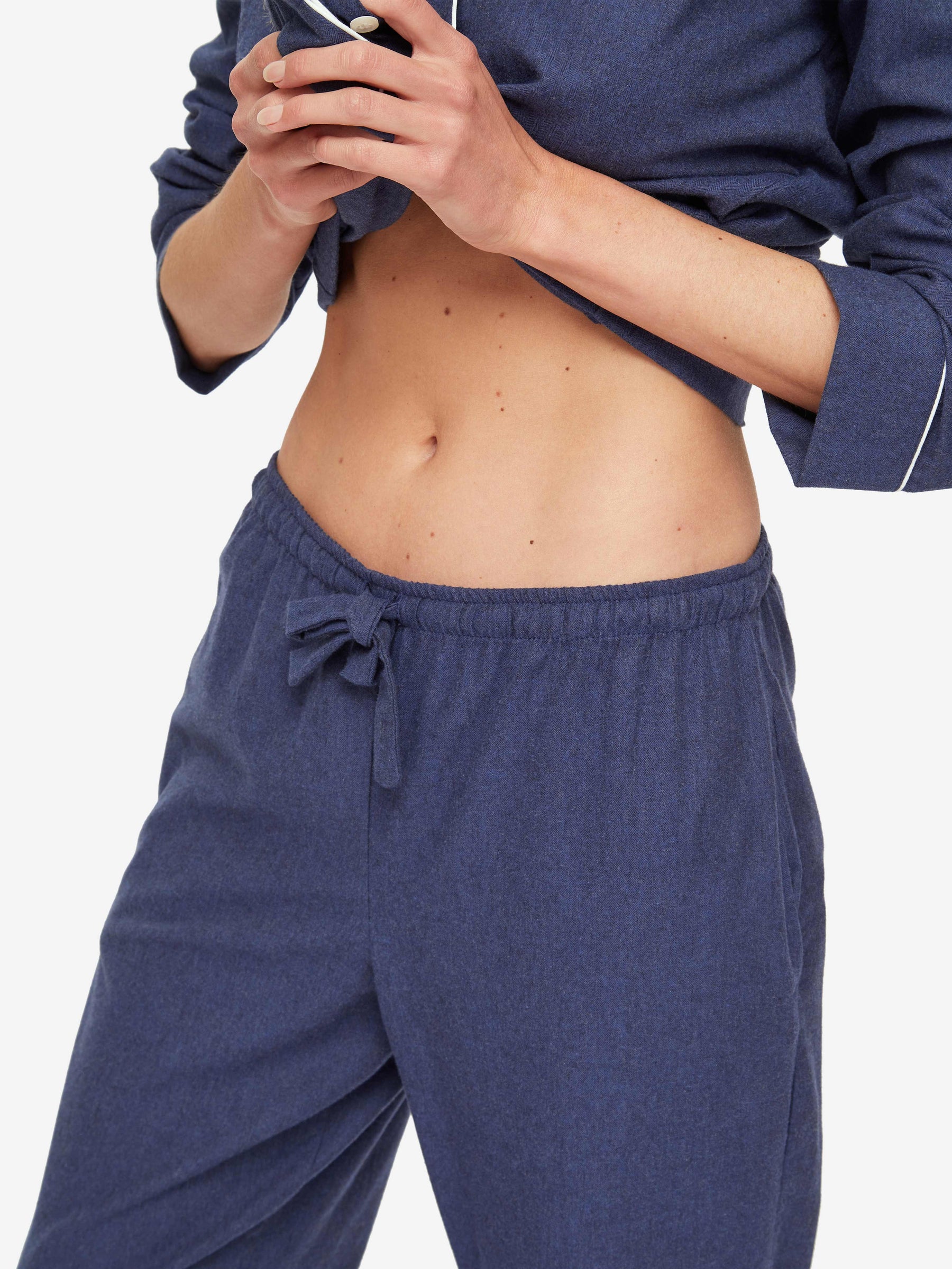 Women's Pyjamas Balmoral 3 Brushed Cotton Navy