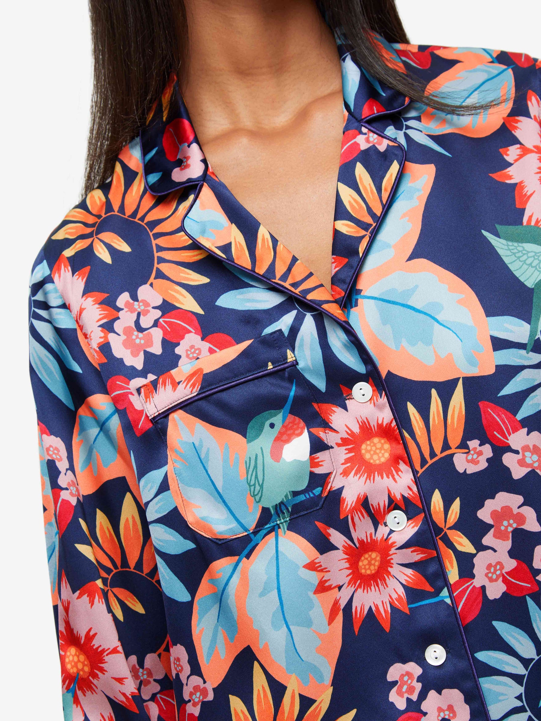 Women's Pyjamas Brindisi 87 Silk Satin Navy