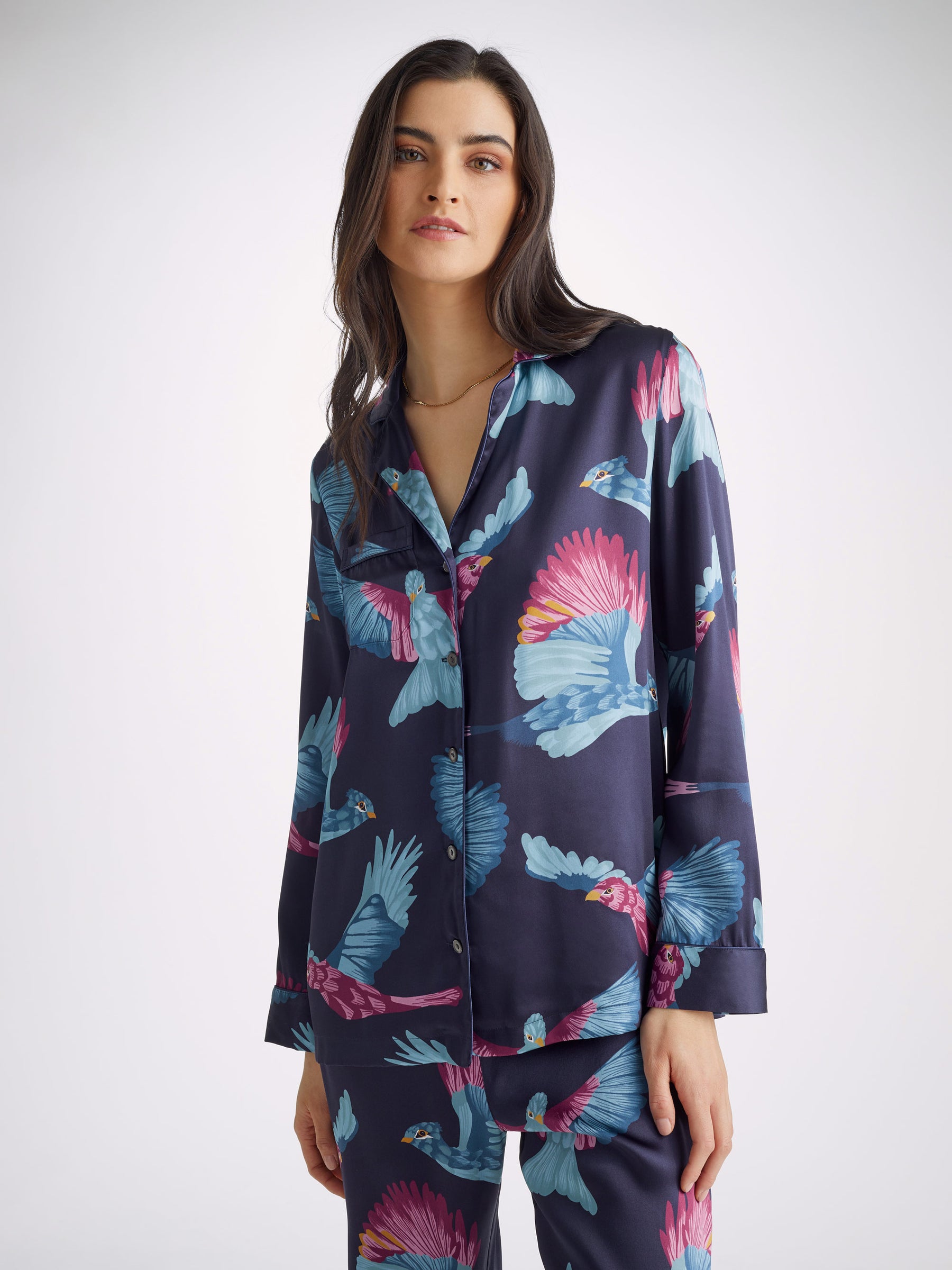 Women's Pyjamas Brindisi 95 Silk Satin Navy