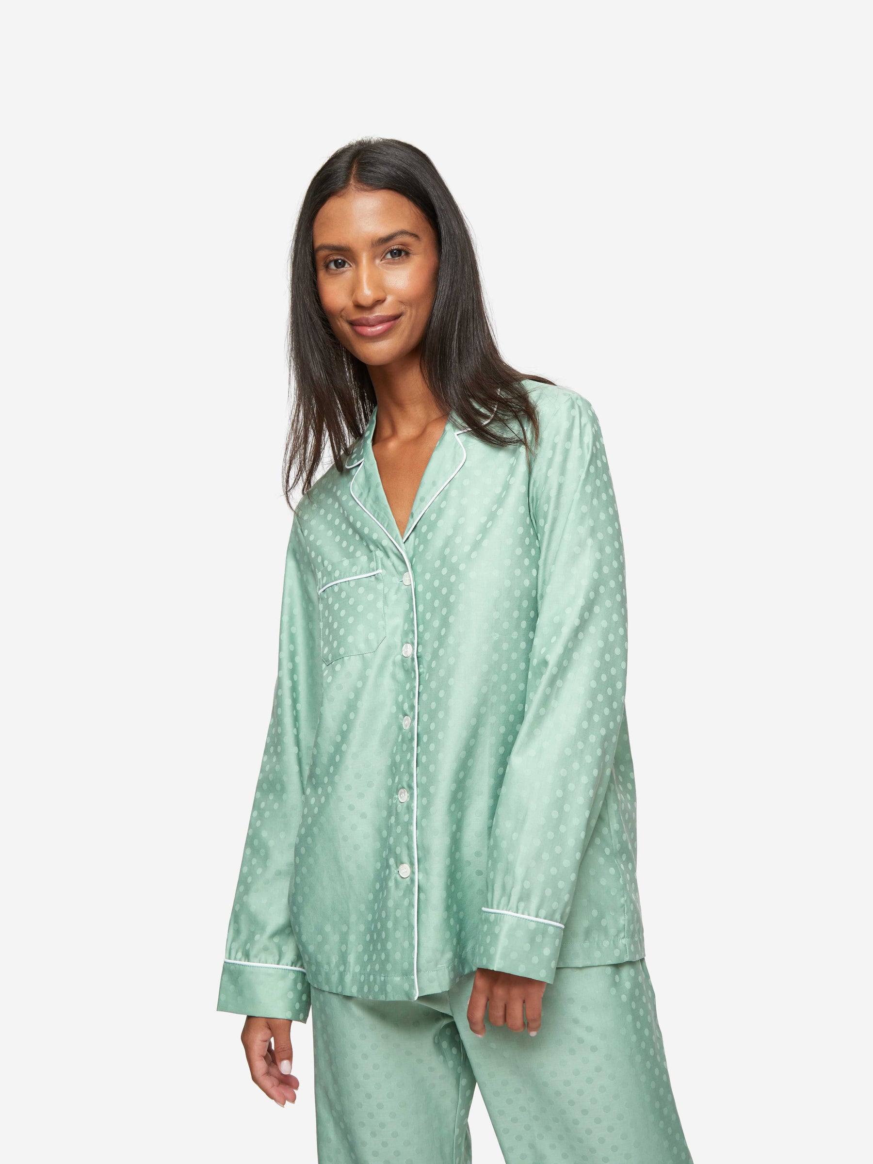 Women's Pyjamas Kate Cotton Jacquard Green