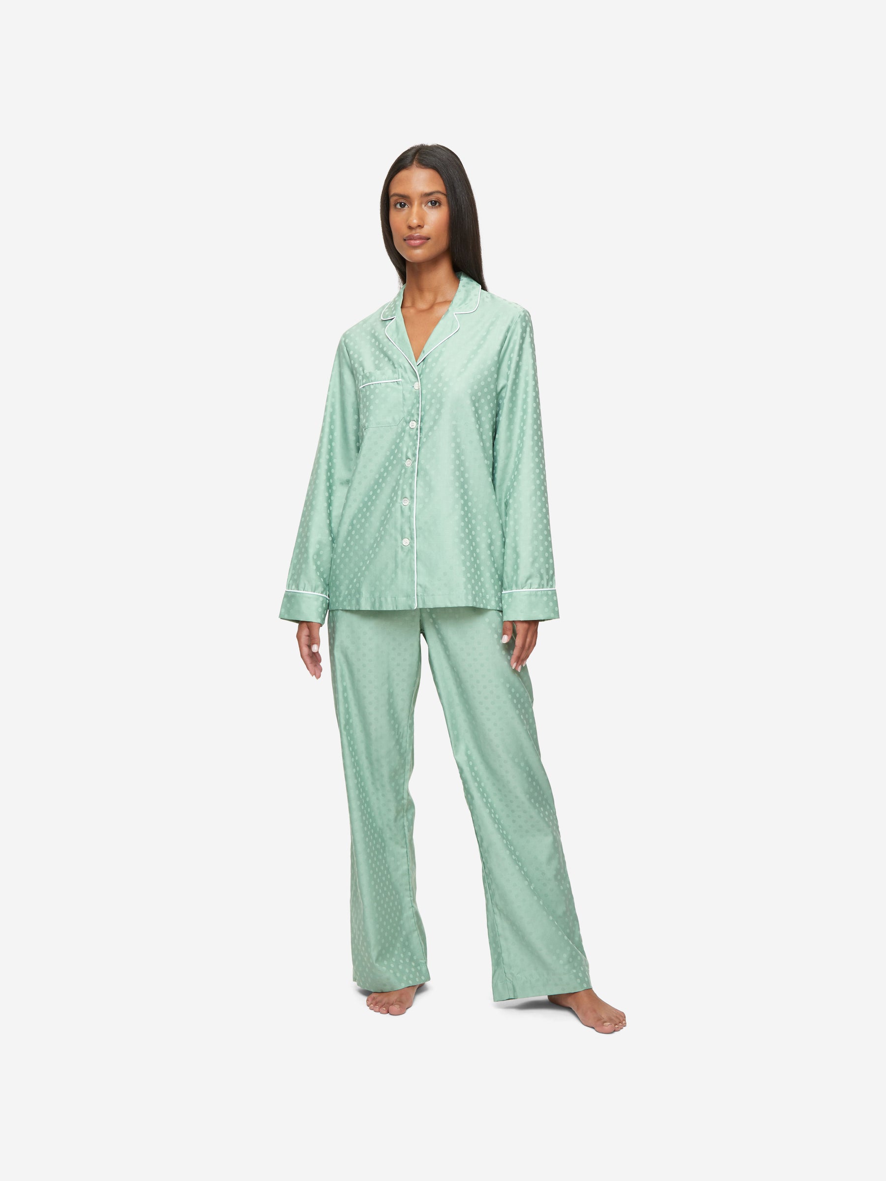 Women's Pyjamas Kate Cotton Jacquard Green