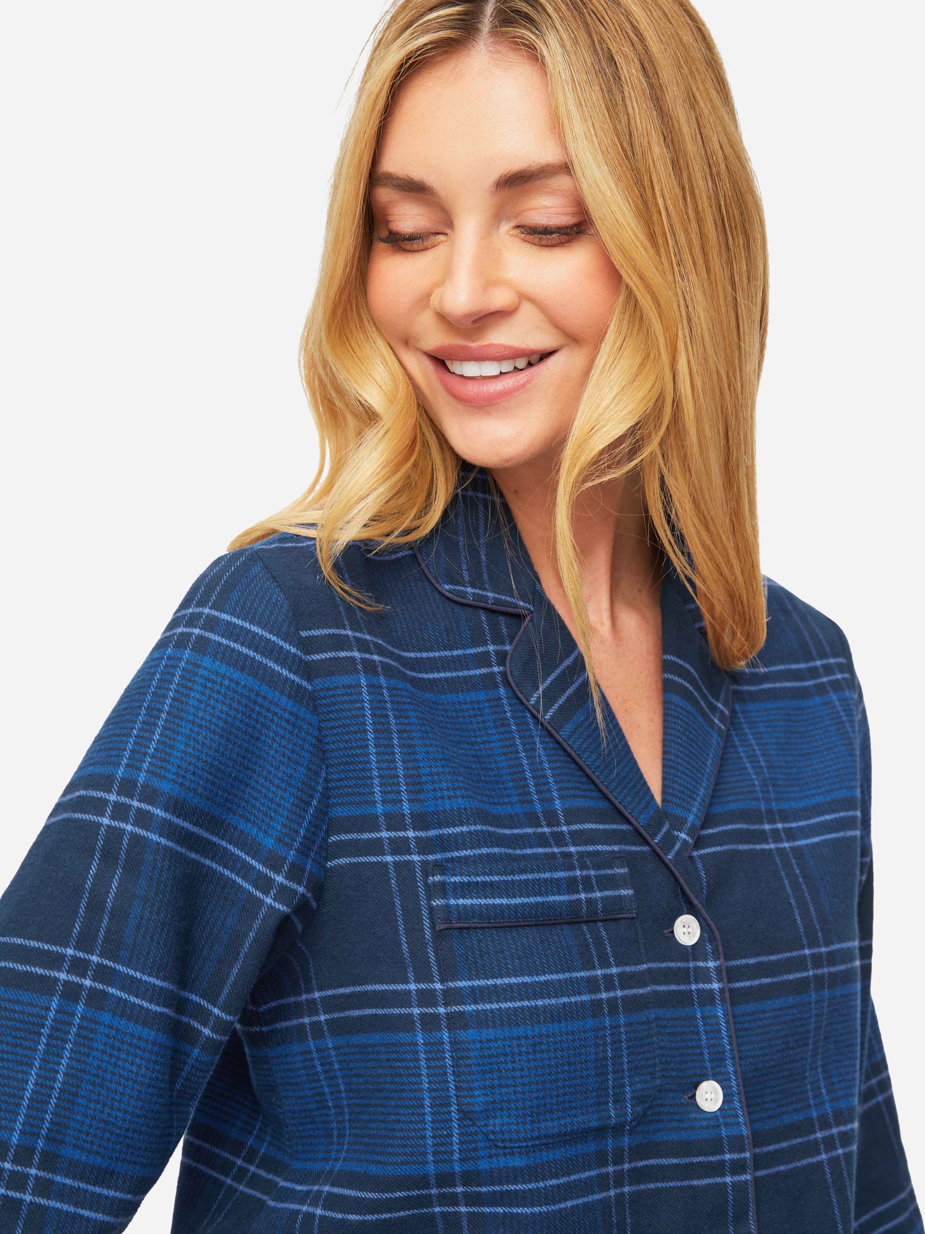 Women's Pyjamas Kelburn 27 Brushed Cotton Navy