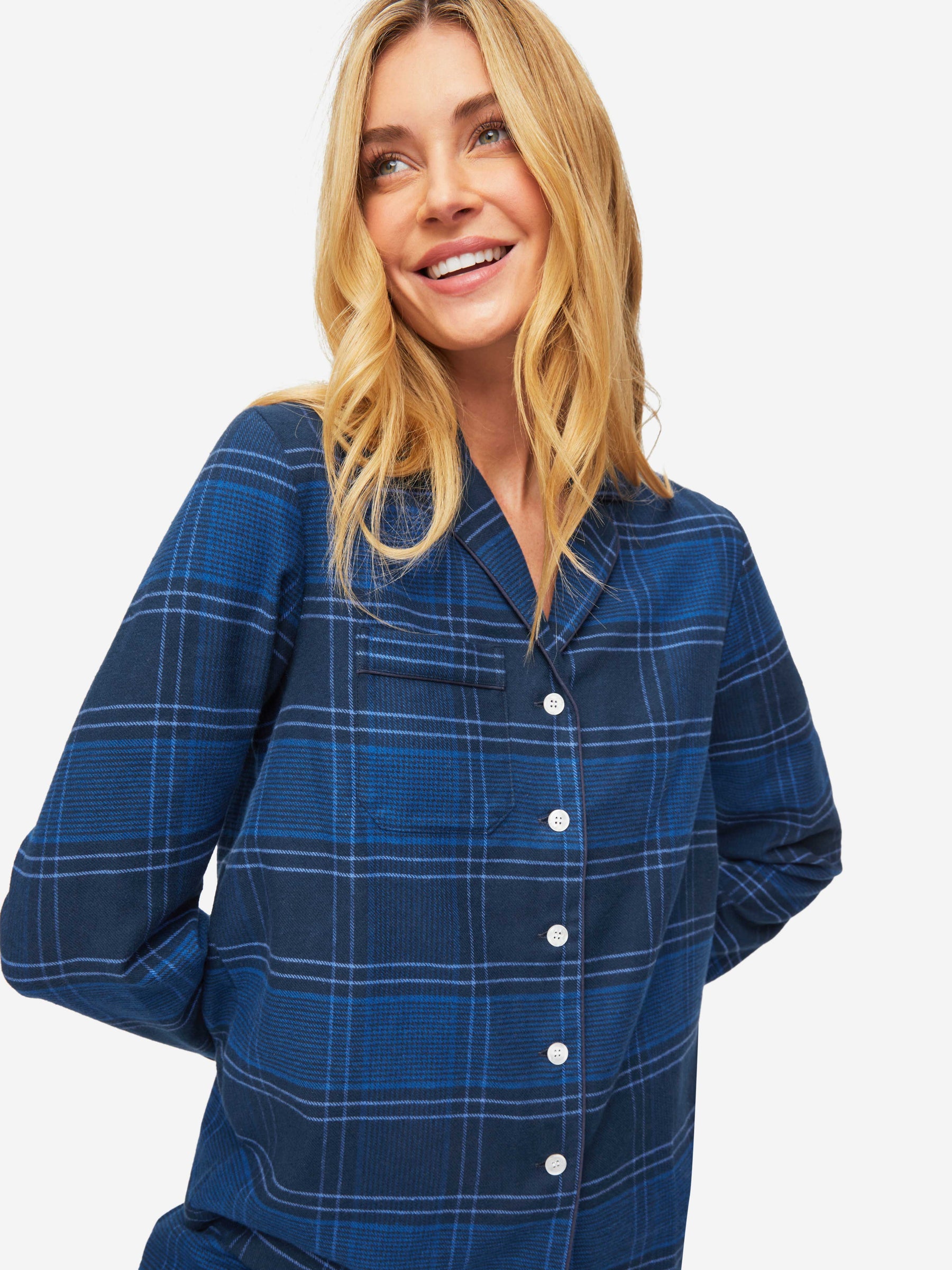 Women's Pyjamas Kelburn 27 Brushed Cotton Navy