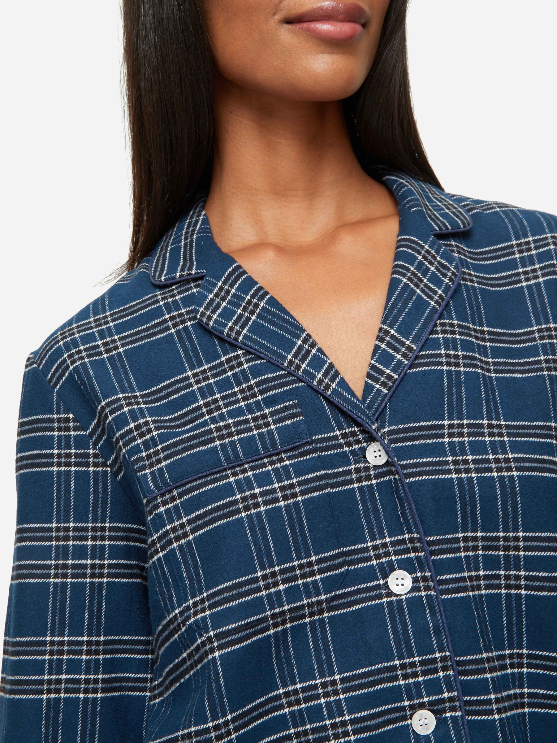 Women's Pyjamas Kelburn 30 Brushed Cotton Navy
