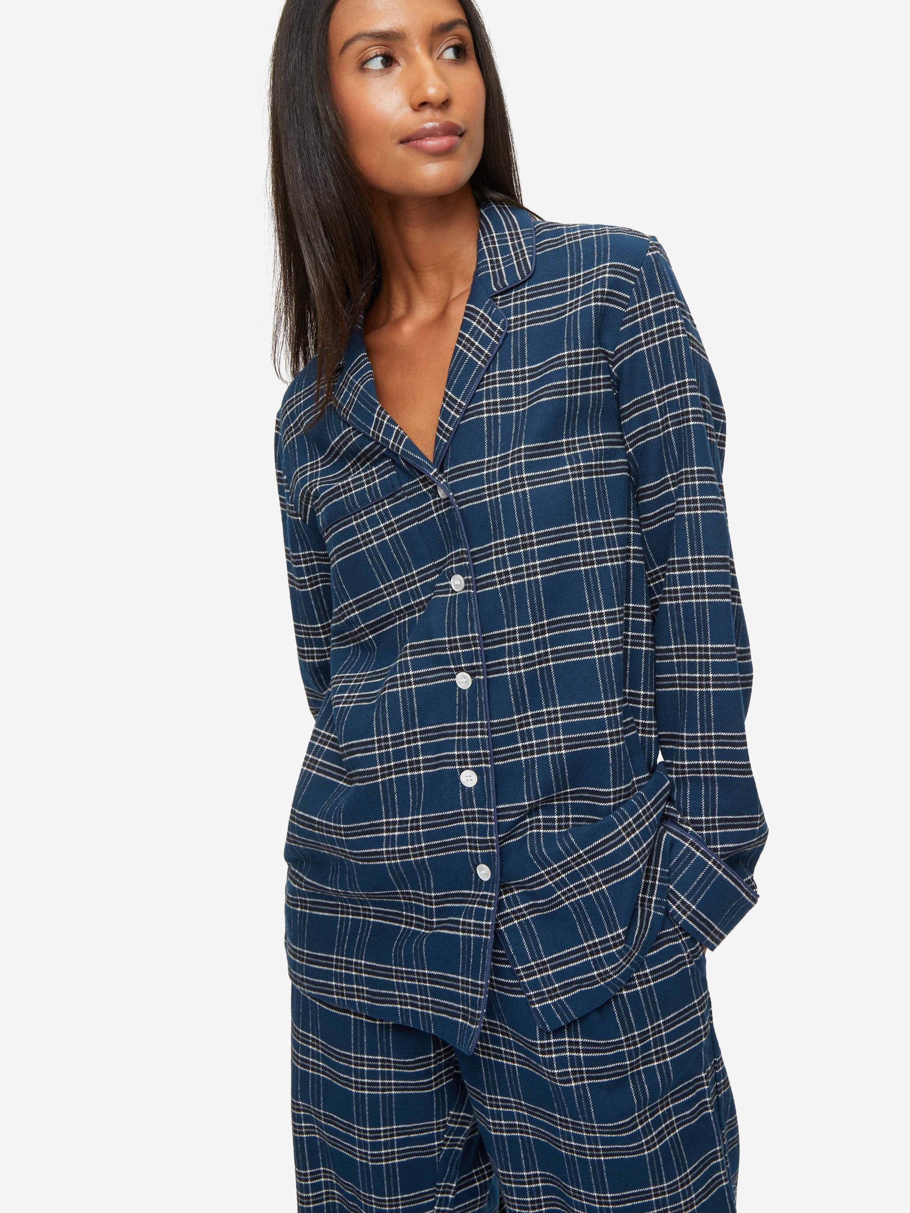 Women's Pyjamas Kelburn 30 Brushed Cotton Navy