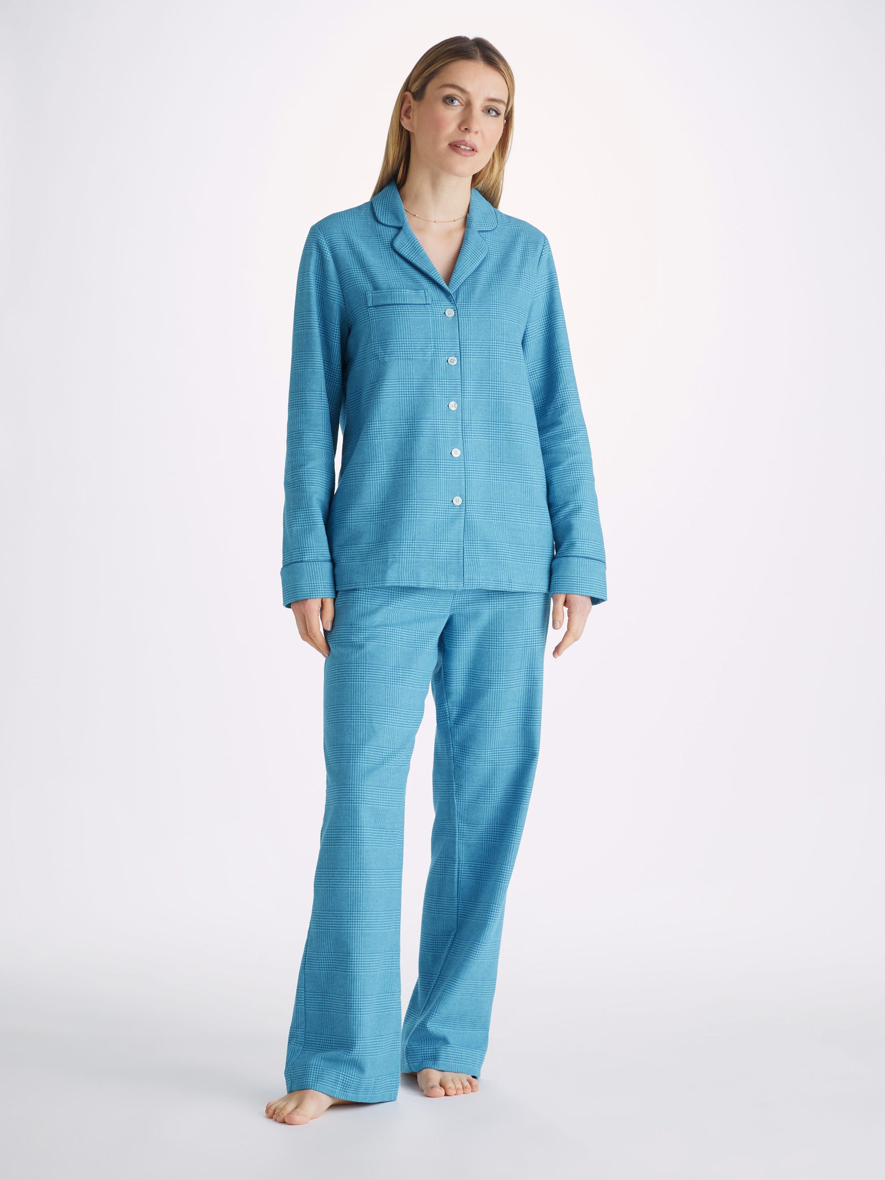 Women's Pyjamas Kelburn 34 Brushed Cotton Blue