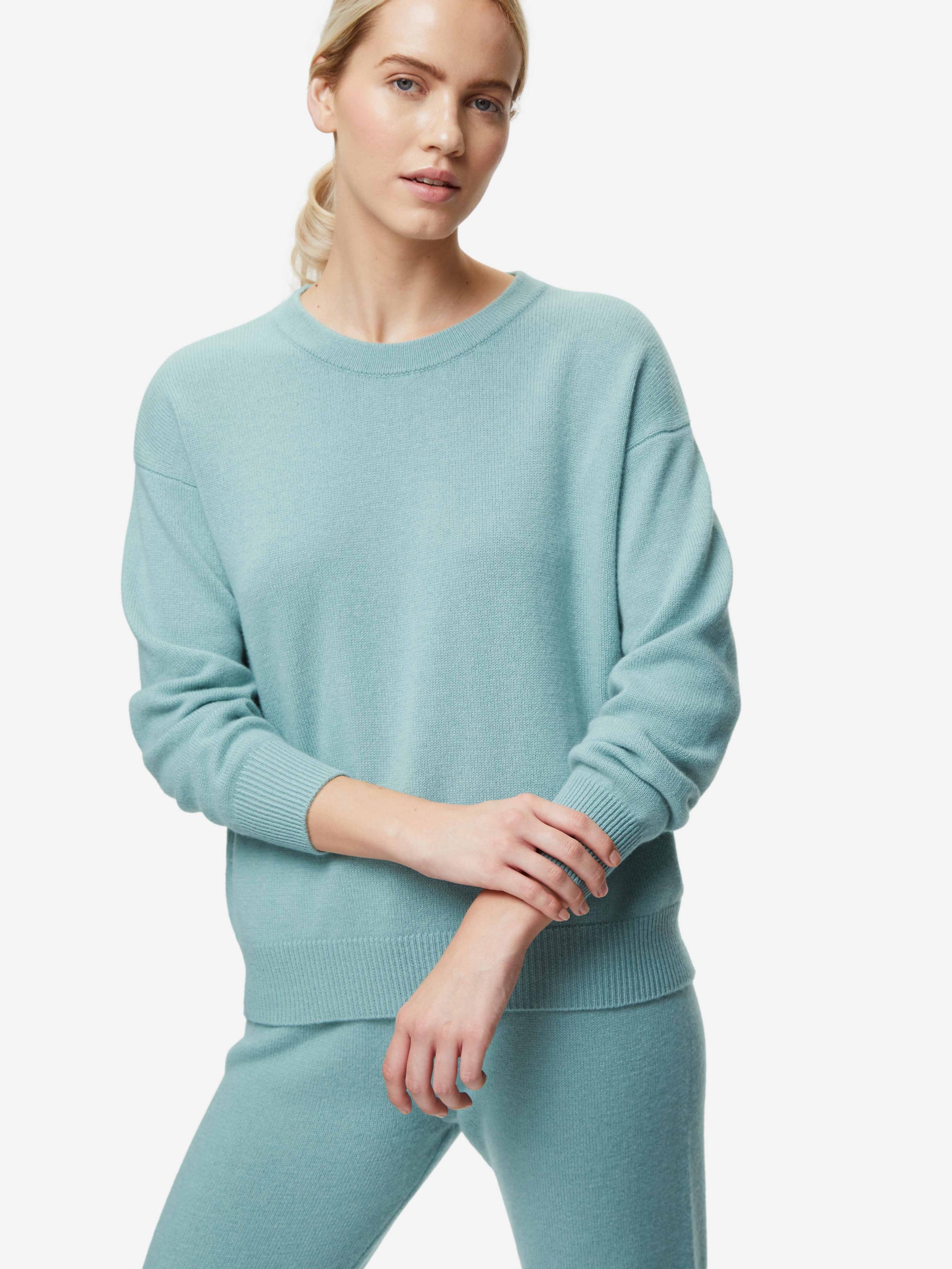 Women's Relaxed Sweater Daphne Cashmere Sea Foam Green
