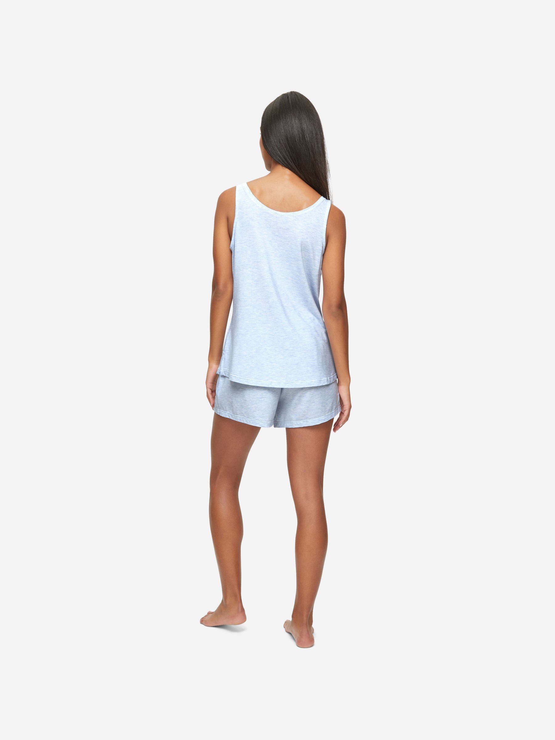 Women's Short Cami Pyjamas Ethan Micro Modal Stretch Blue Heather