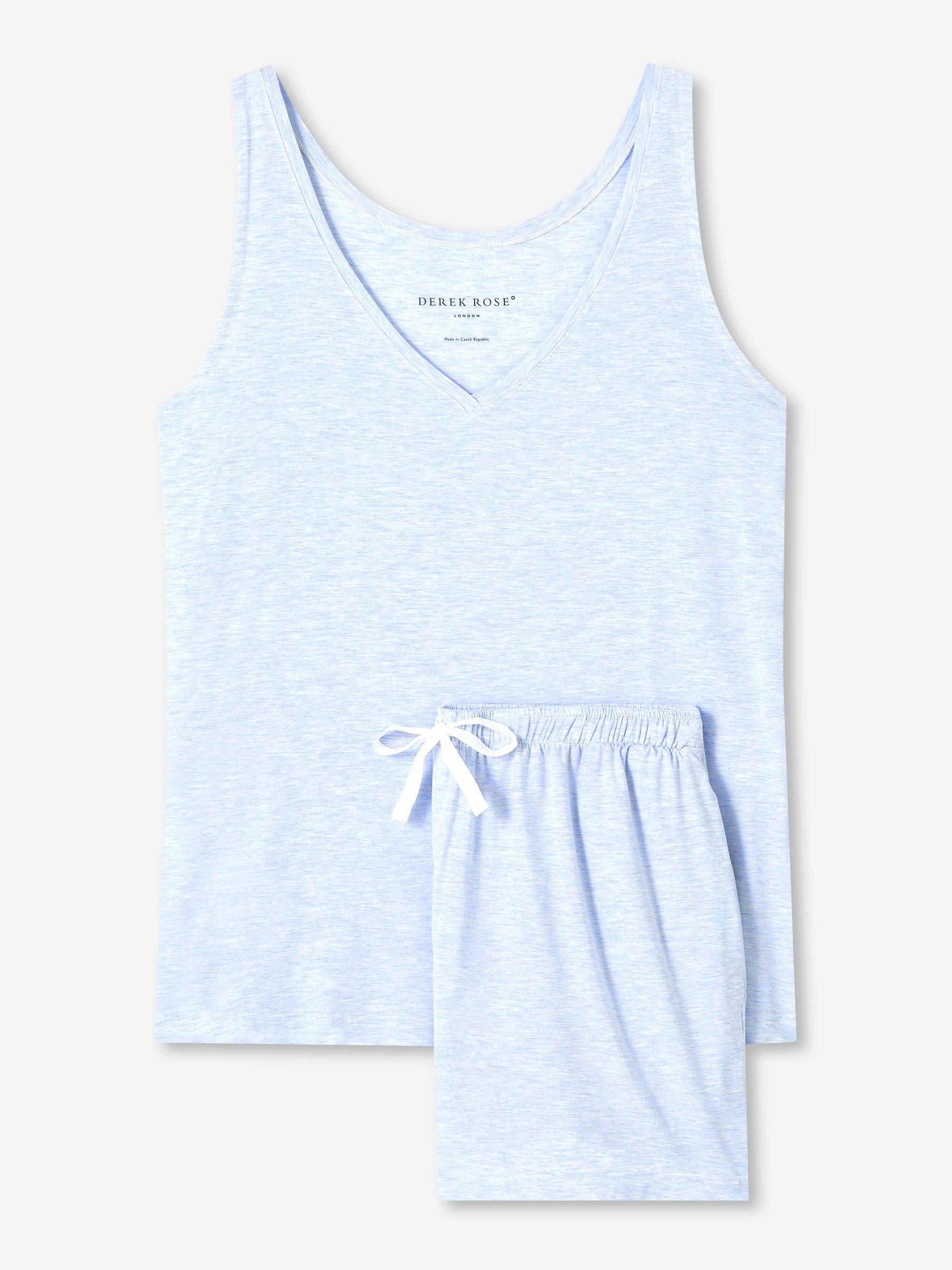 Women's Short Cami Pyjamas Ethan Micro Modal Stretch Blue Heather