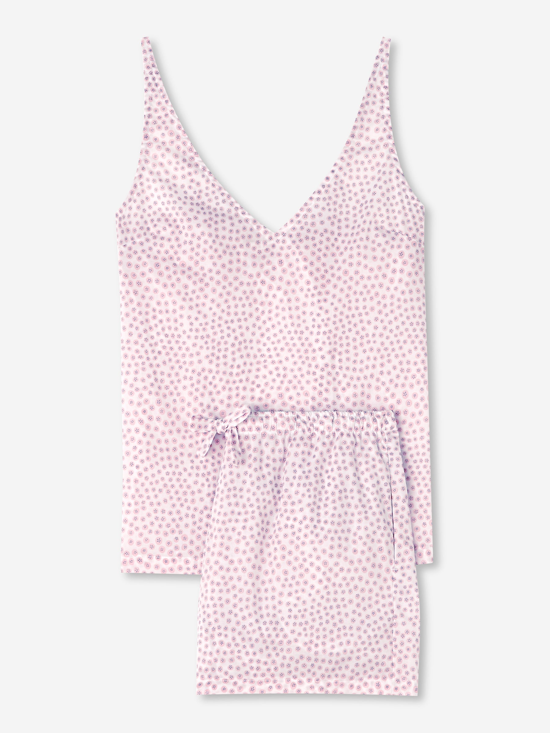 Women's Short Cami Pyjamas Nelson 88 Cotton Batiste White