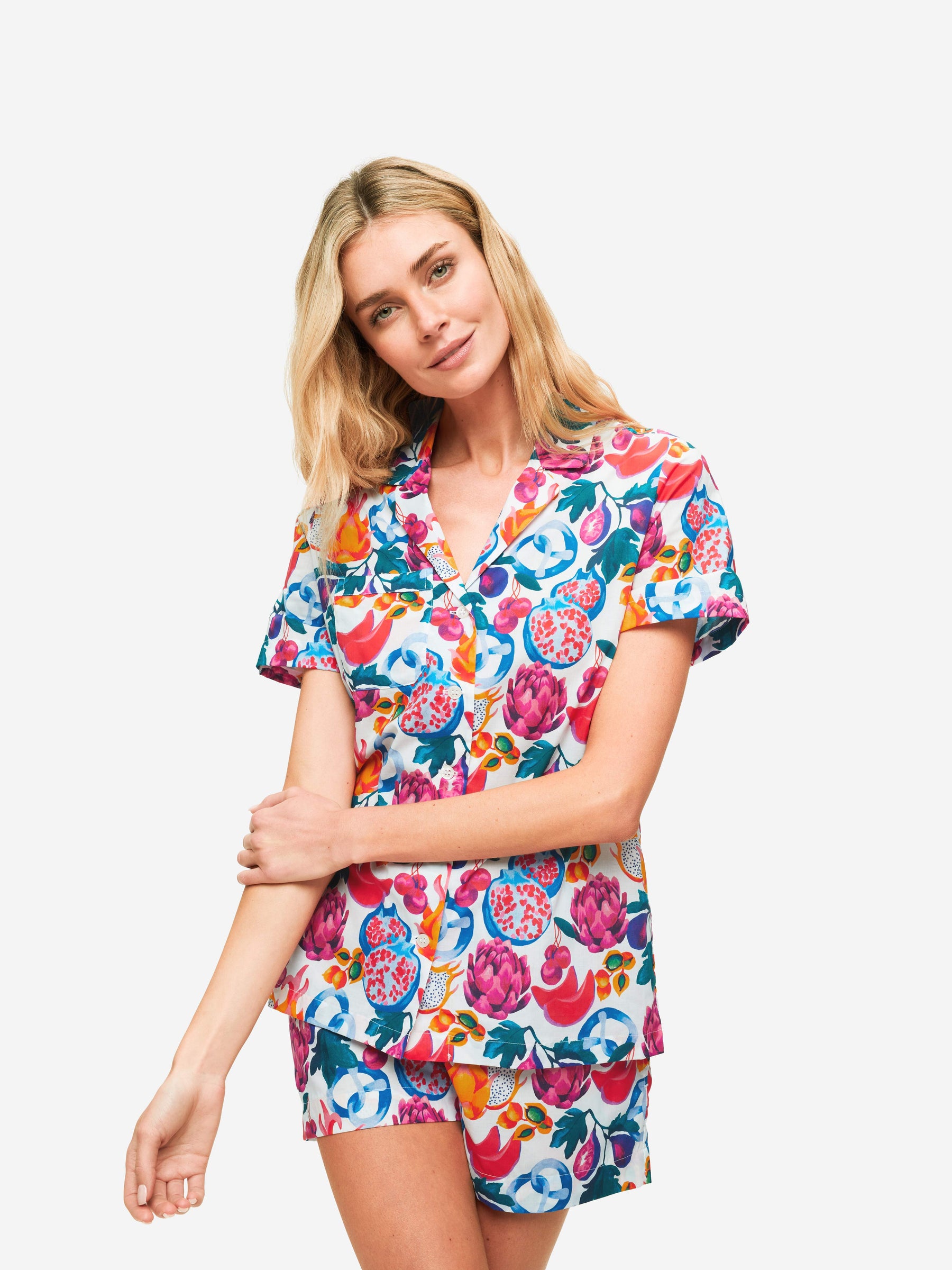 Women's Short Pyjamas Ledbury 50 Cotton Batiste White