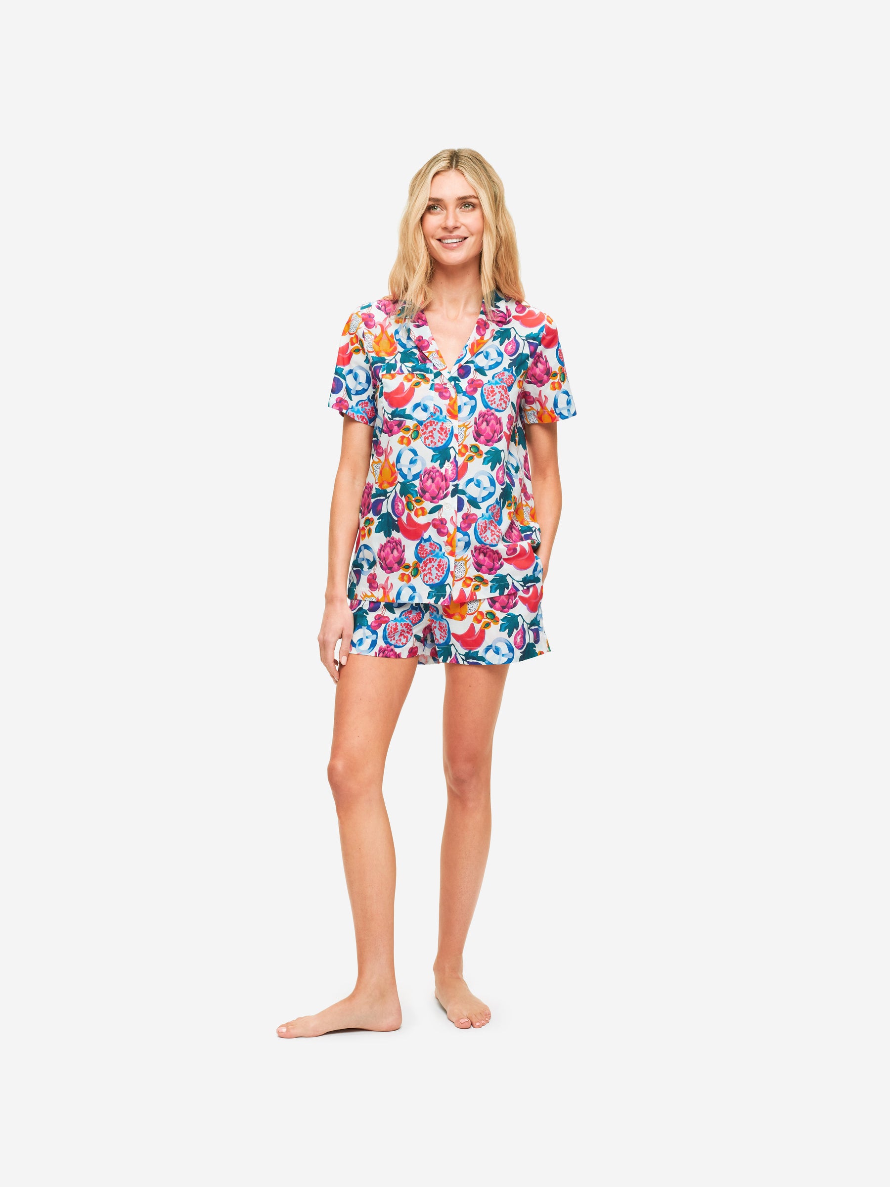 Women's Short Pyjamas Ledbury 50 Cotton Batiste White