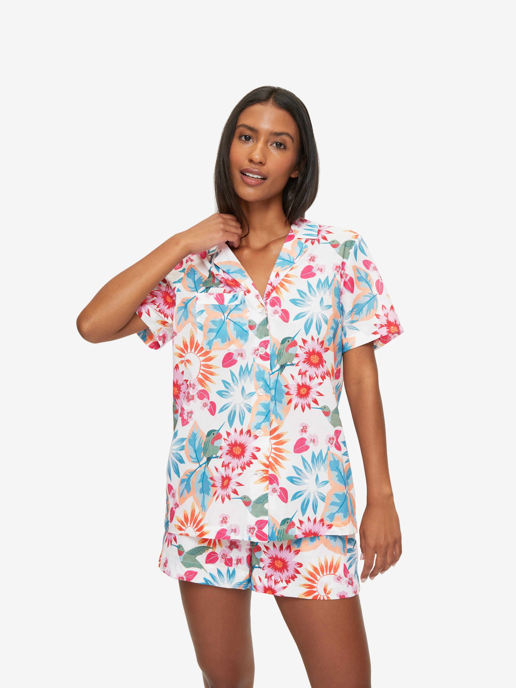 Women's Short Pyjamas Ledbury 60 Cotton Batiste White