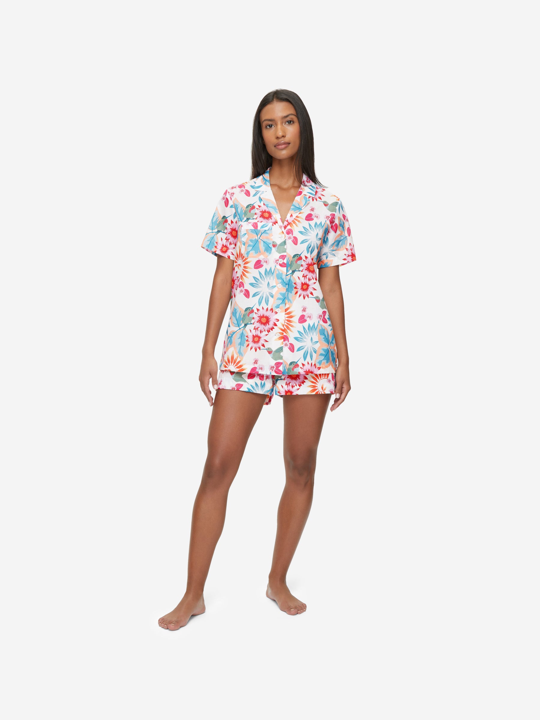 Women's Short Pyjamas Ledbury 60 Cotton Batiste White