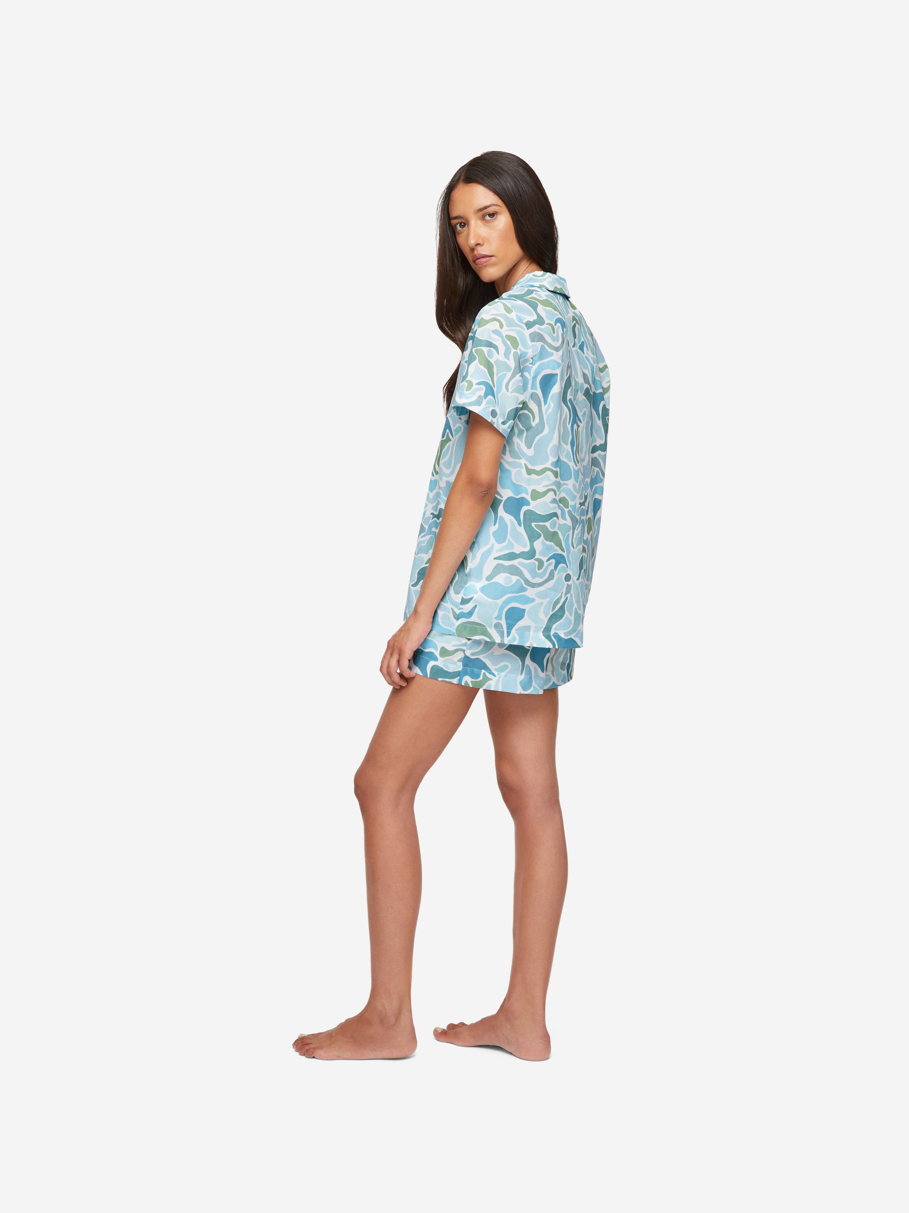 Women's Short Pyjamas Ledbury 61 Cotton Batiste Green