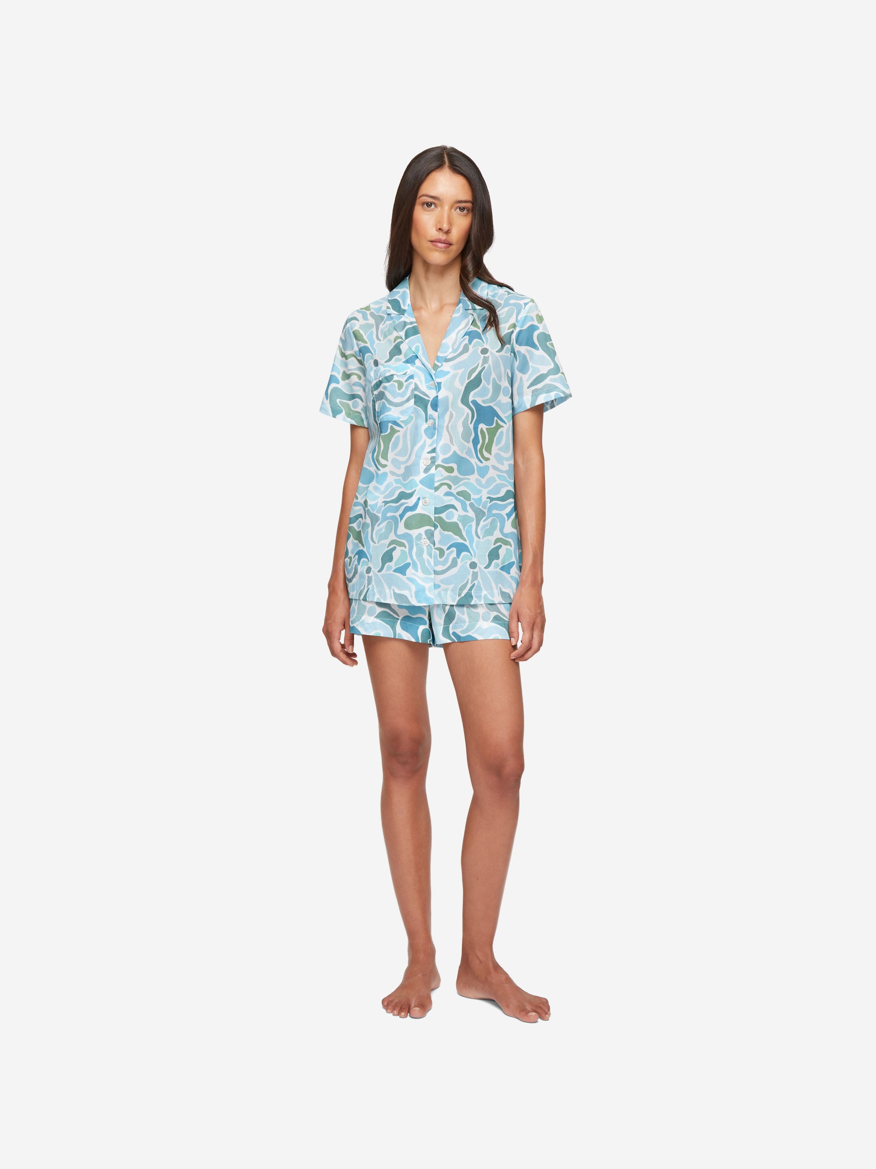 Women's Short Pyjamas Ledbury 61 Cotton Batiste Green