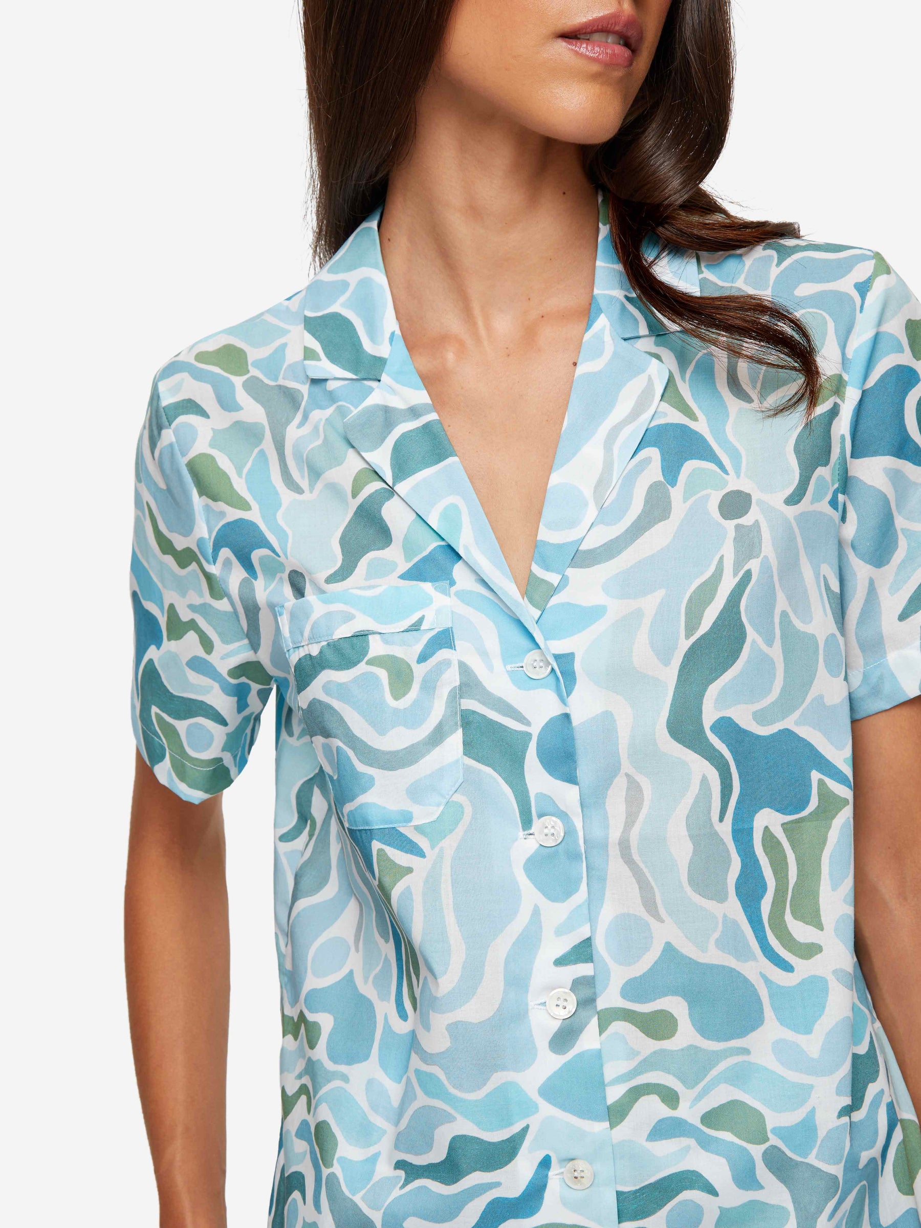 Women's Short Pyjamas Ledbury 61 Cotton Batiste Green
