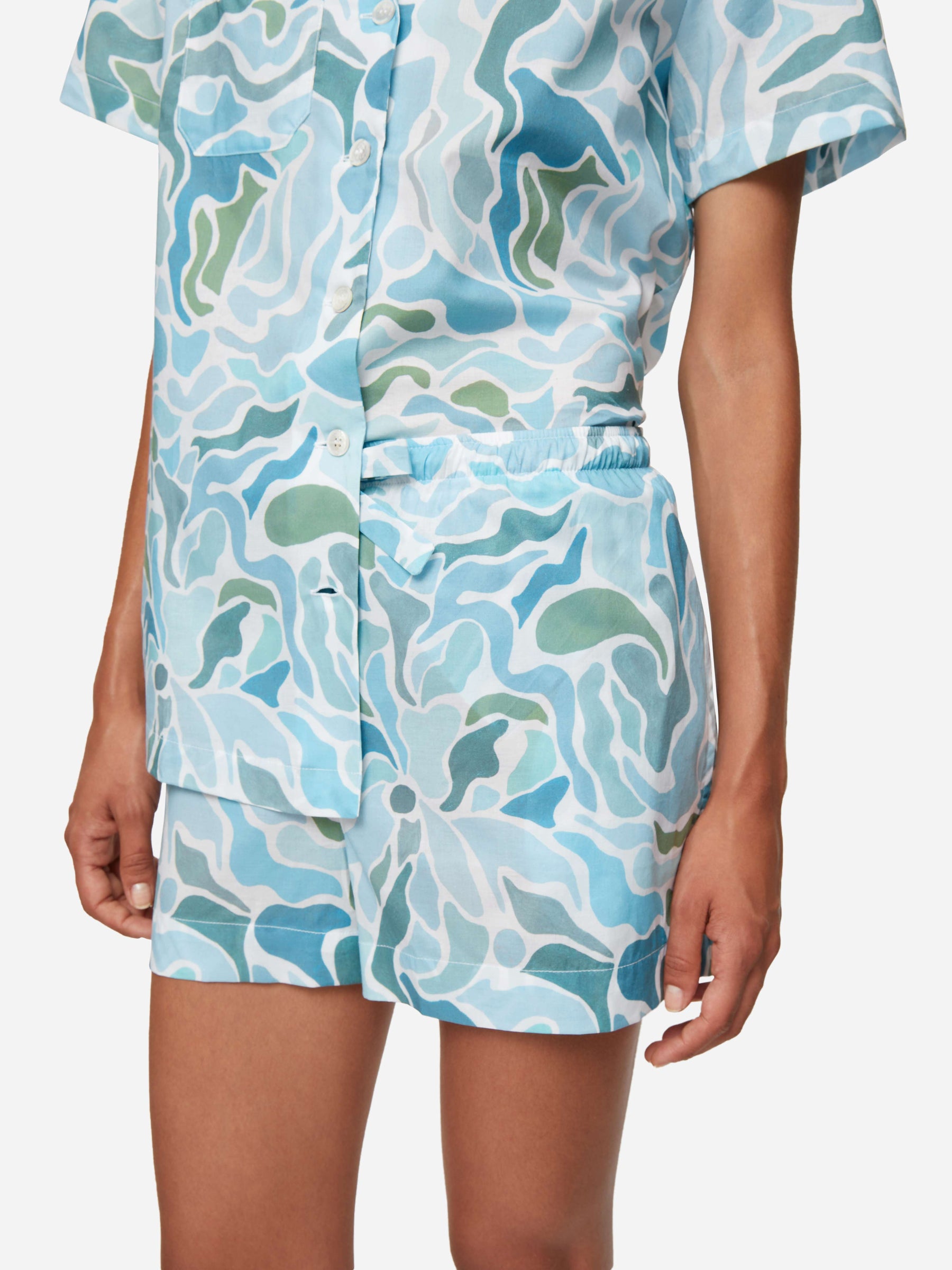 Women's Short Pyjamas Ledbury 61 Cotton Batiste Green