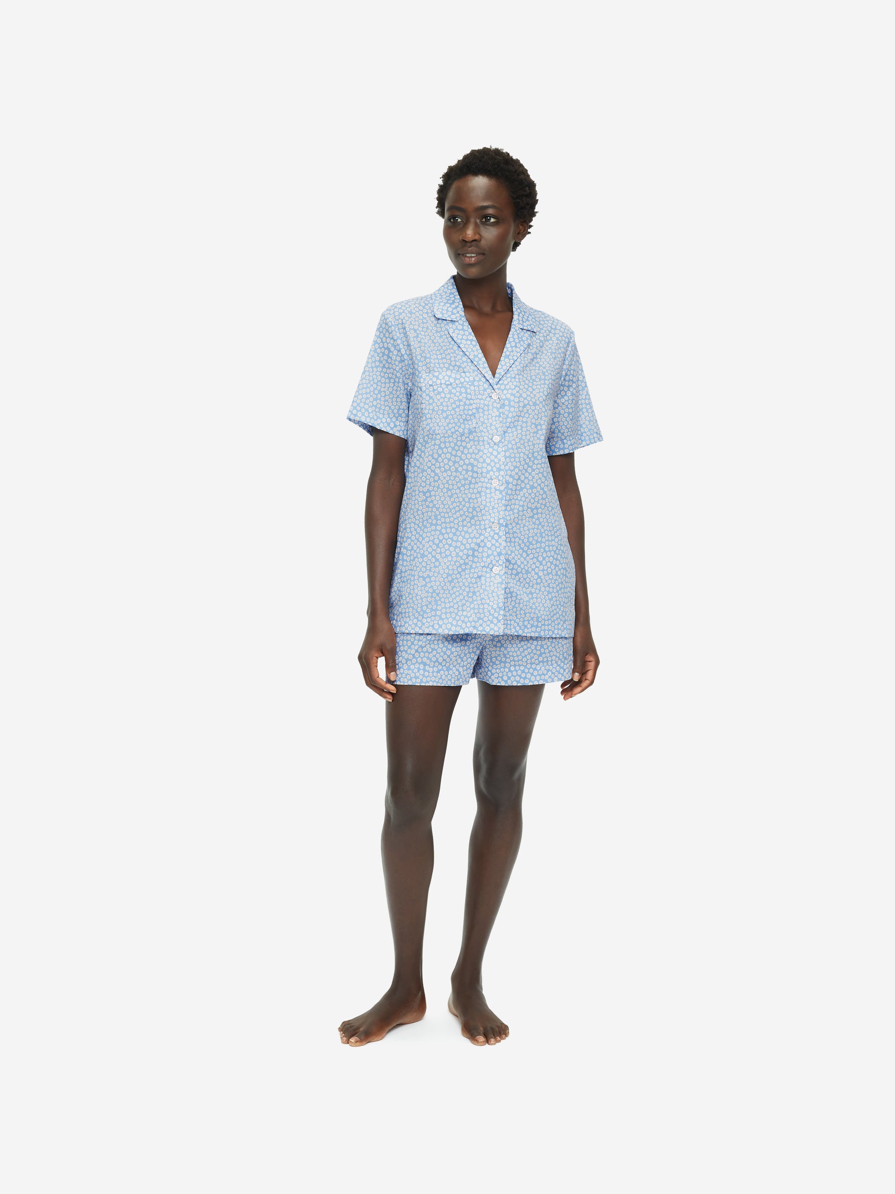 Women's Short Pyjamas Nelson 88 Cotton Batiste Blue