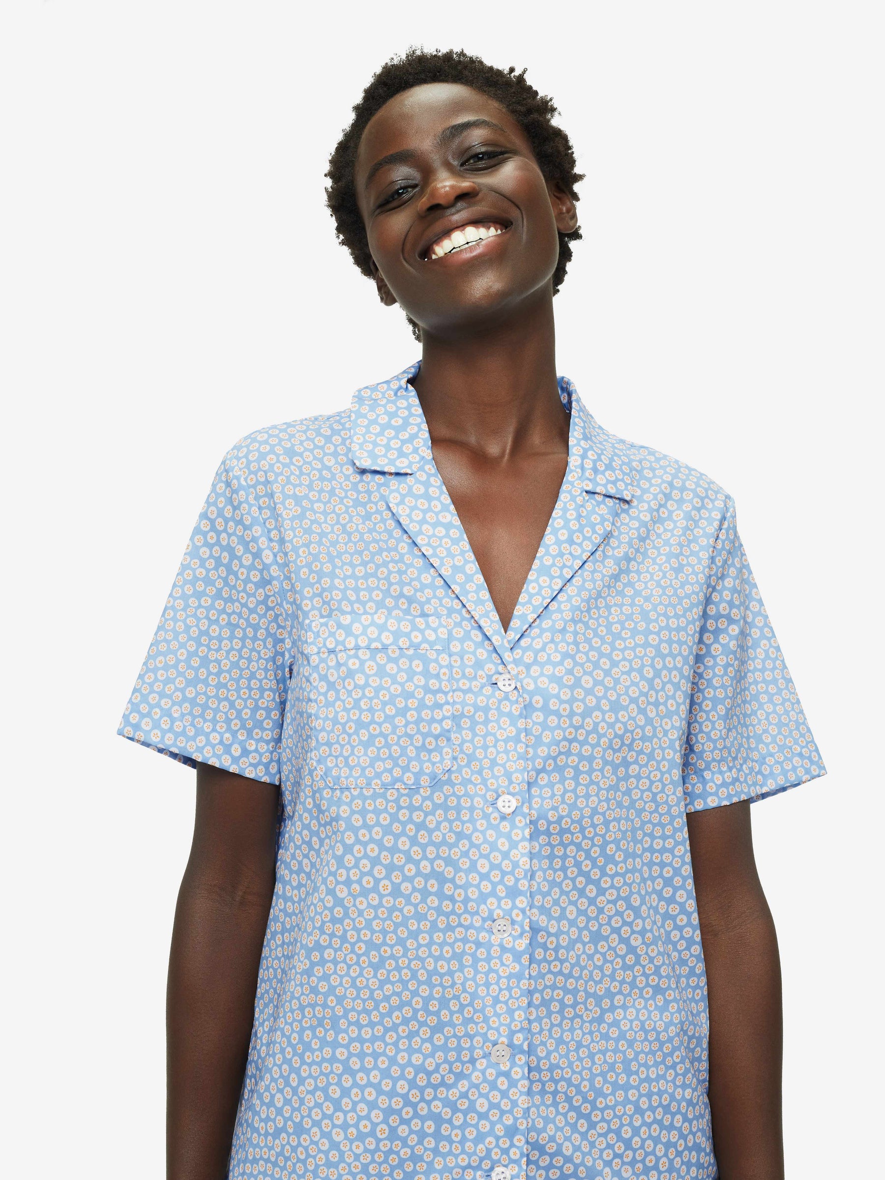 Women's Short Pyjamas Nelson 88 Cotton Batiste Blue