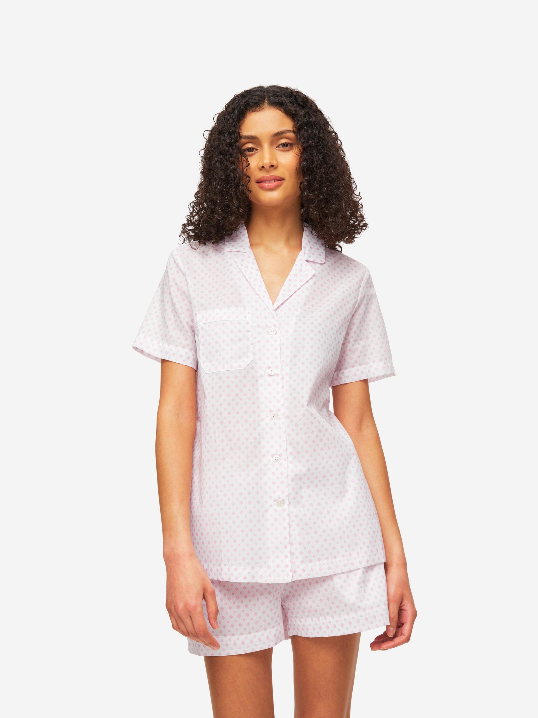 Women's Short Pyjamas Nelson 92 Cotton Batiste Pink