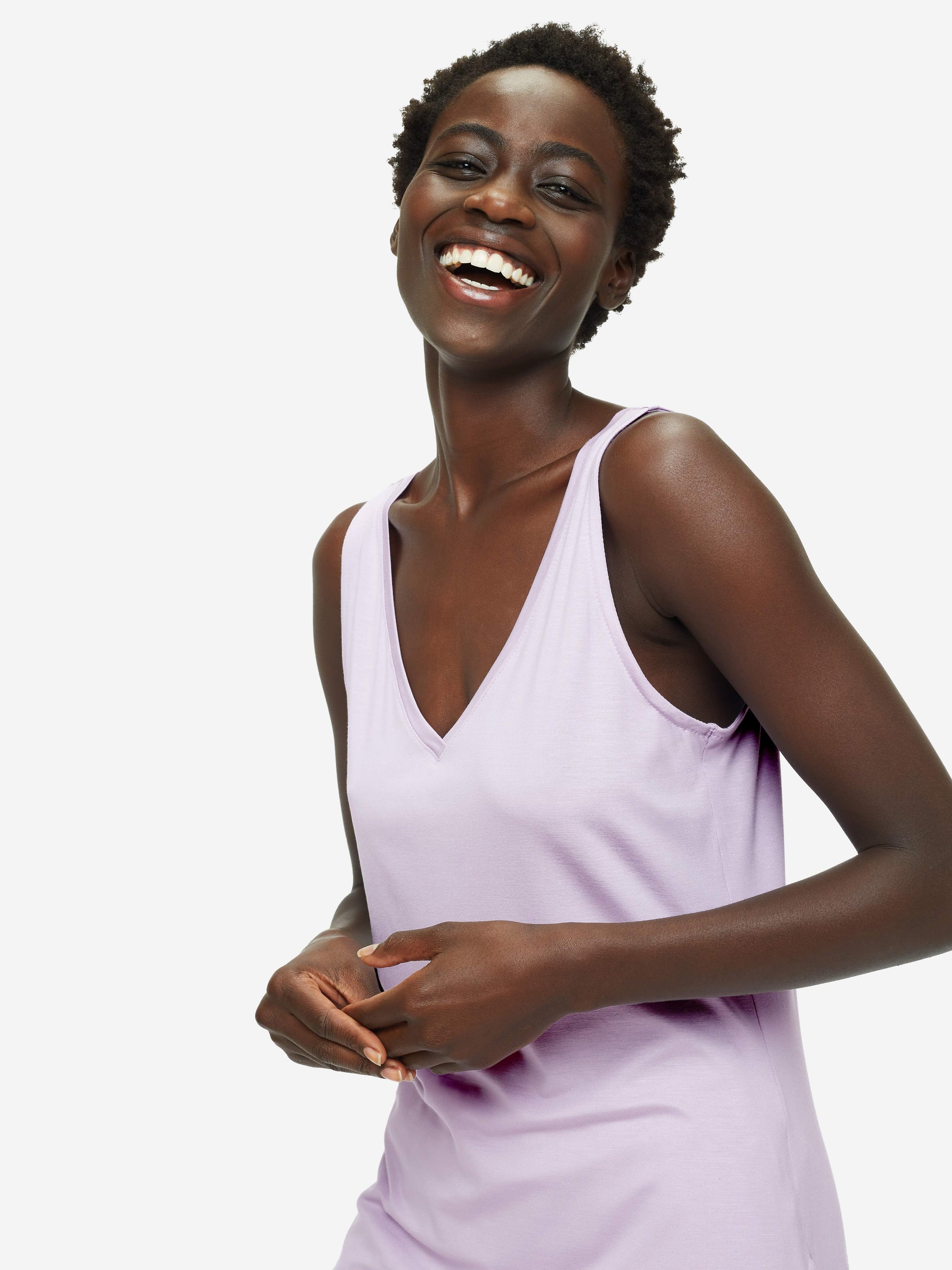 Women's Short Vest Pyjamas Lara Micro Modal Stretch Lilac