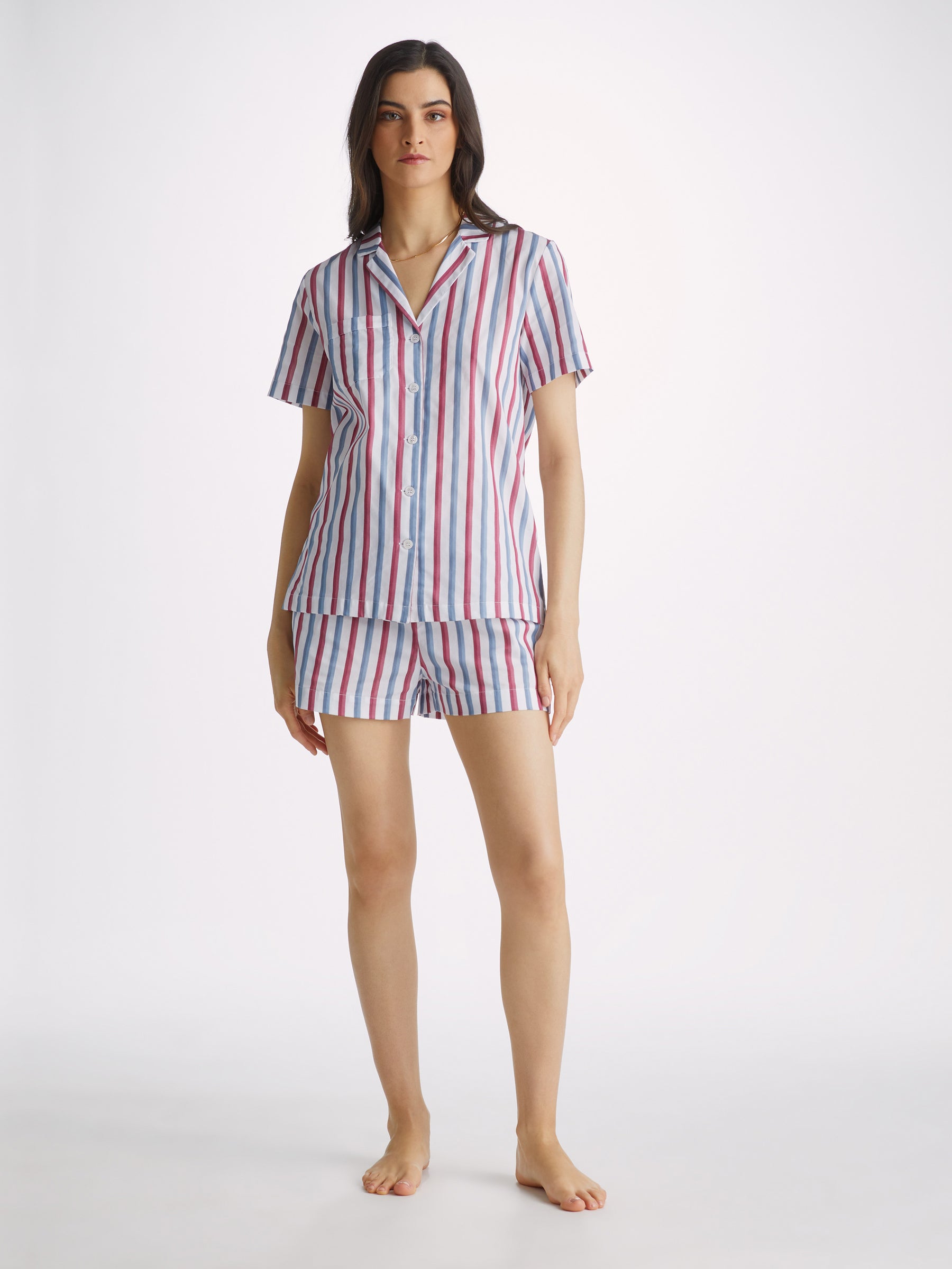 Women's Short Pyjamas Capri 22 Cotton Batiste Multi