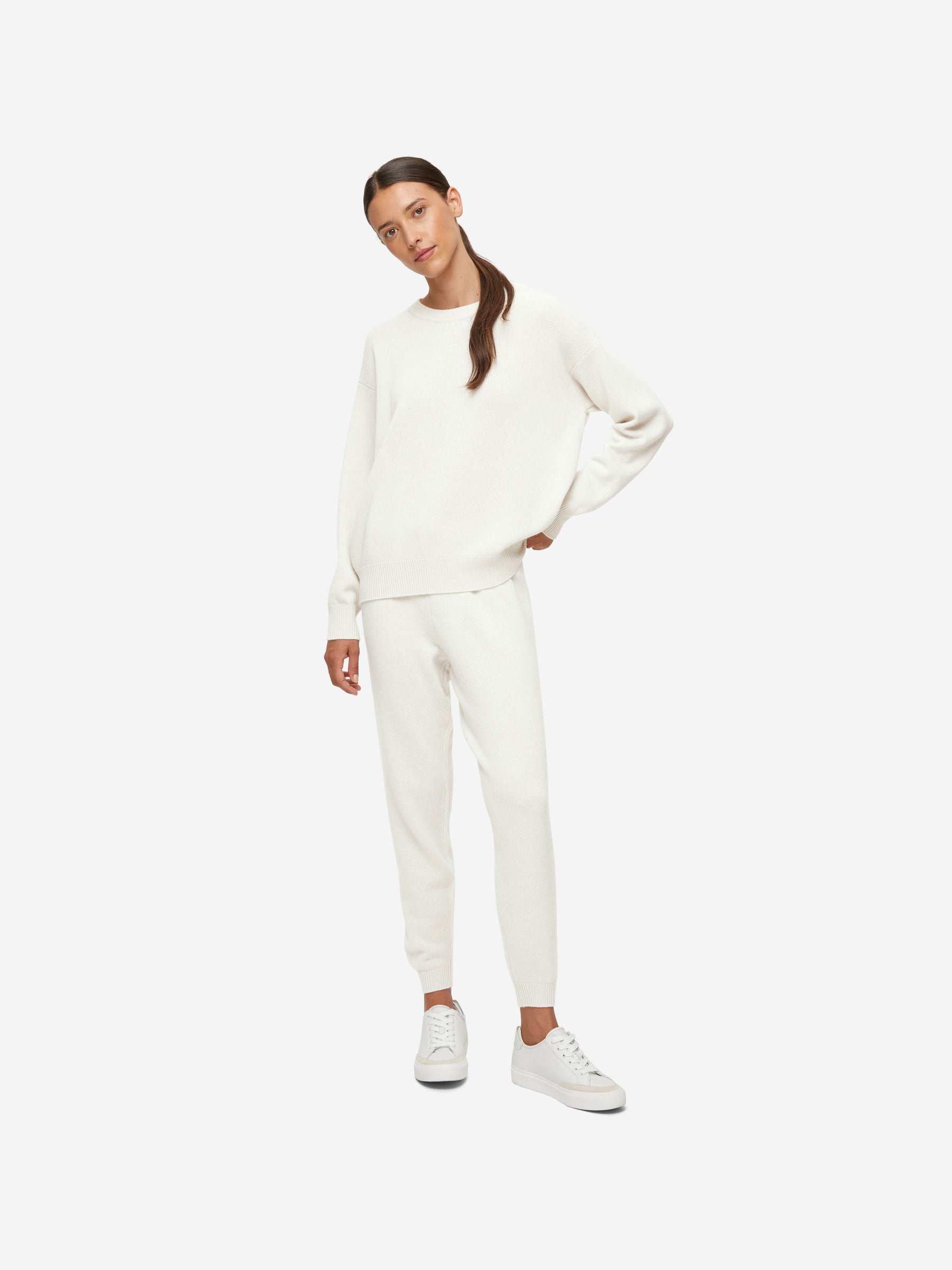Women's Relaxed Sweater Daphne Cashmere Winter White