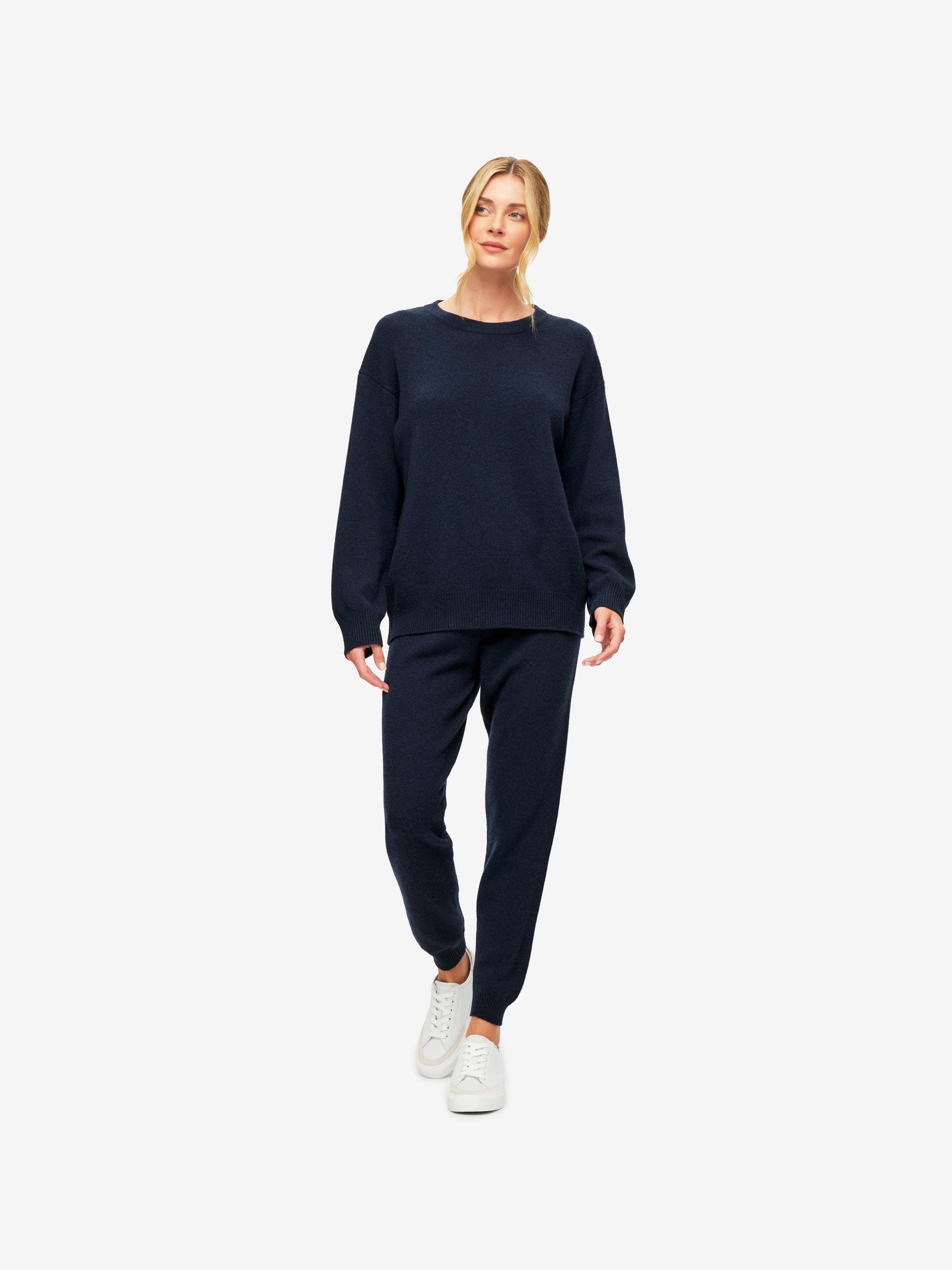 Women's Relaxed Sweater Daphne Cashmere Navy