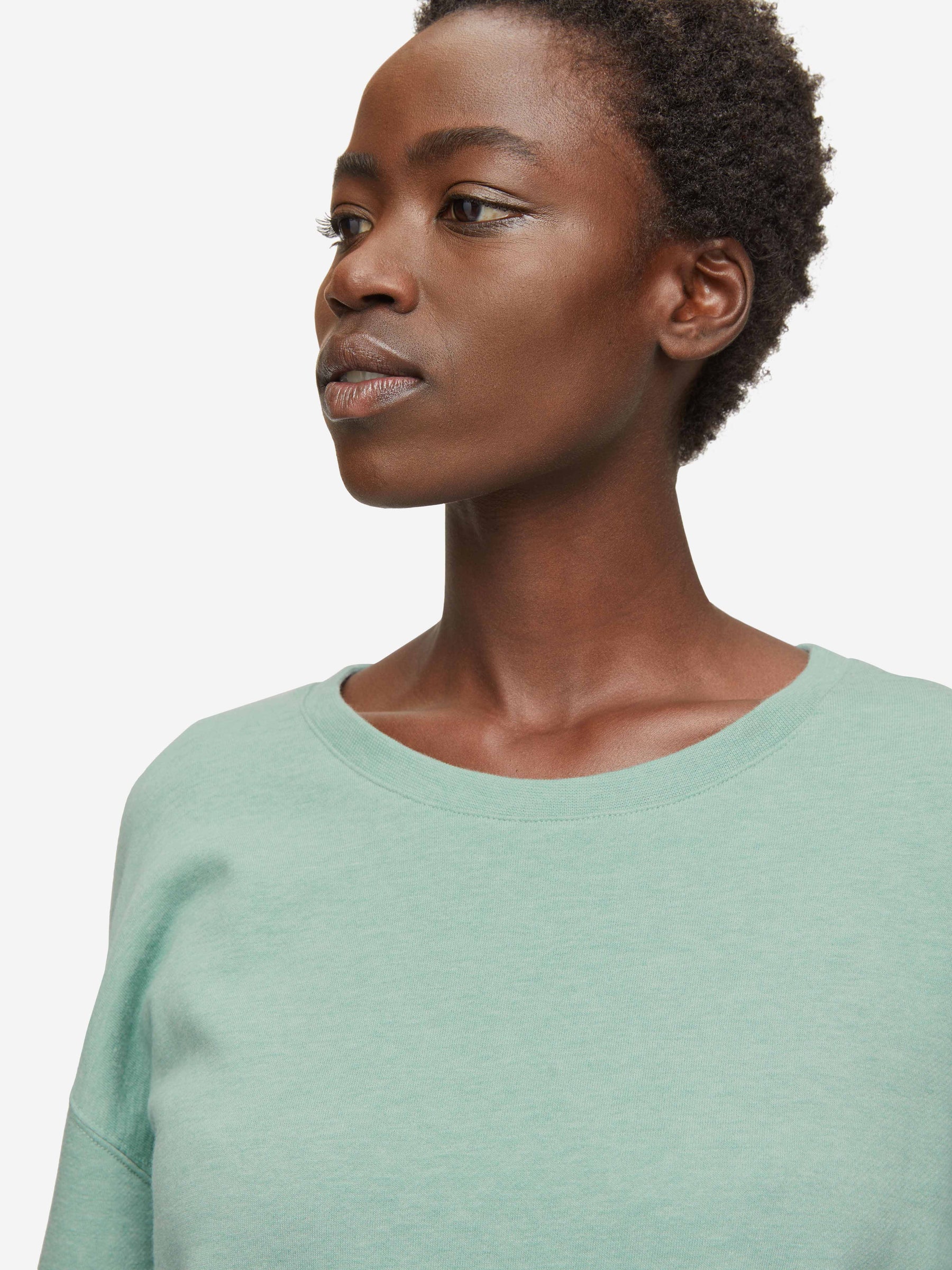 Women's Sweatshirt Quinn Cotton Modal Soft Green Heather