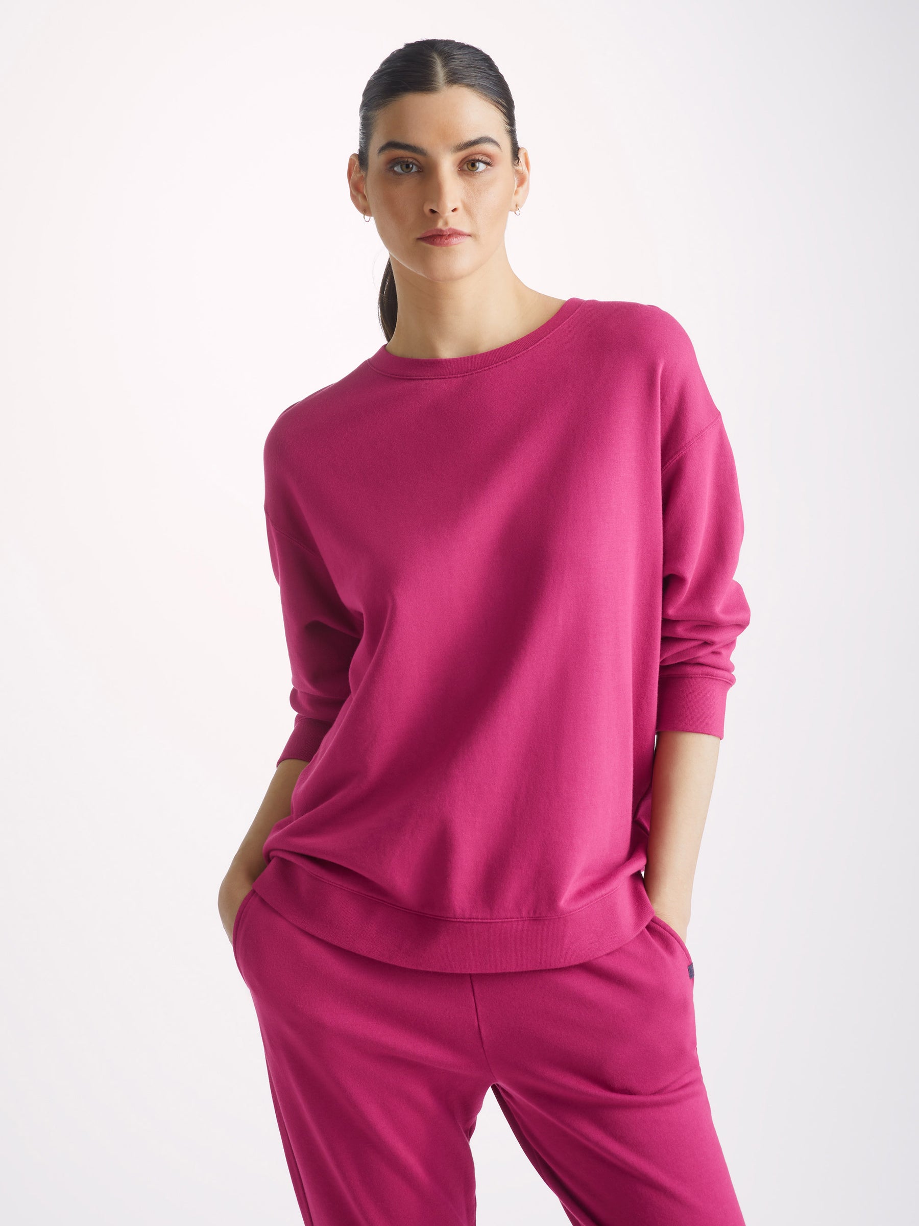 Women's Sweatshirt Quinn Cotton Modal Stretch Berry