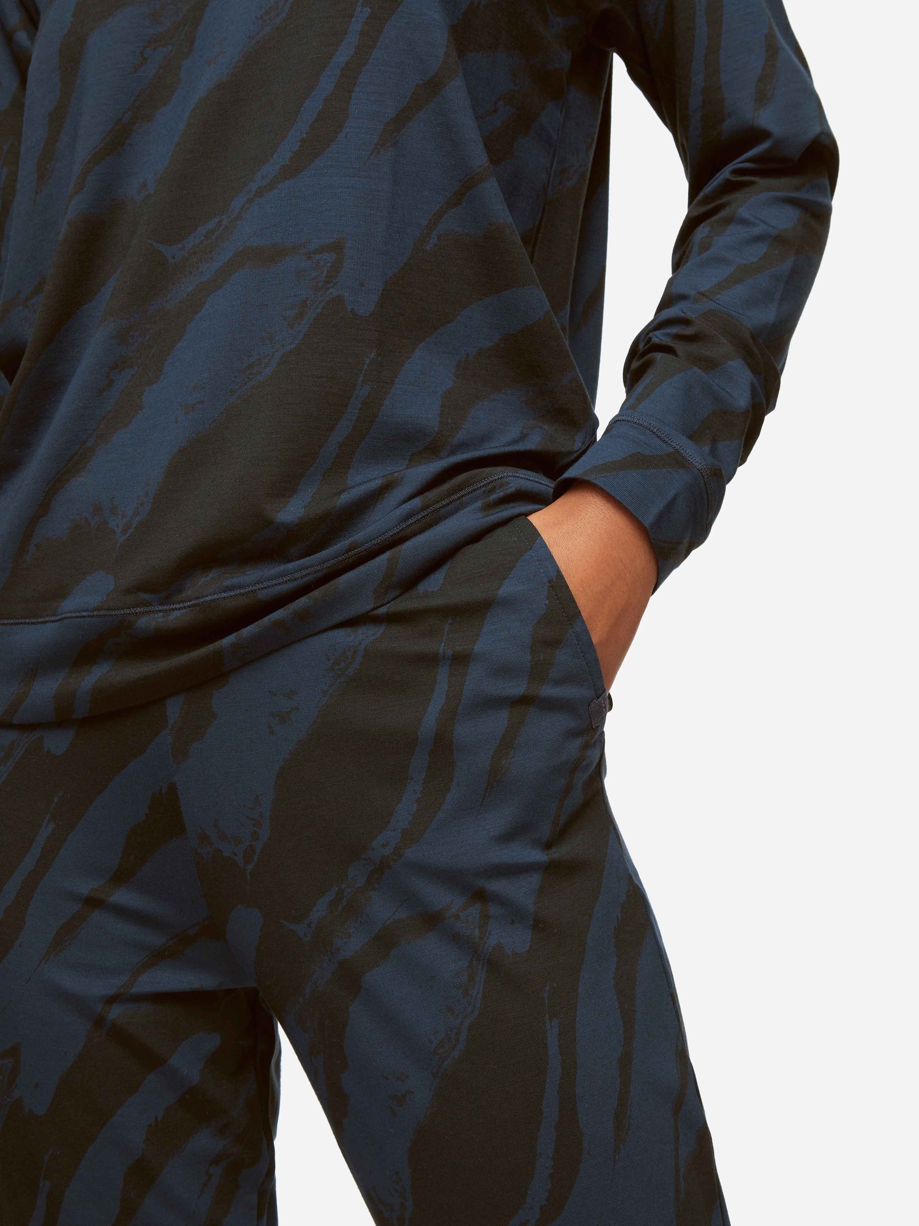 Women's Track Pants London 8 Micro Modal Stretch Navy