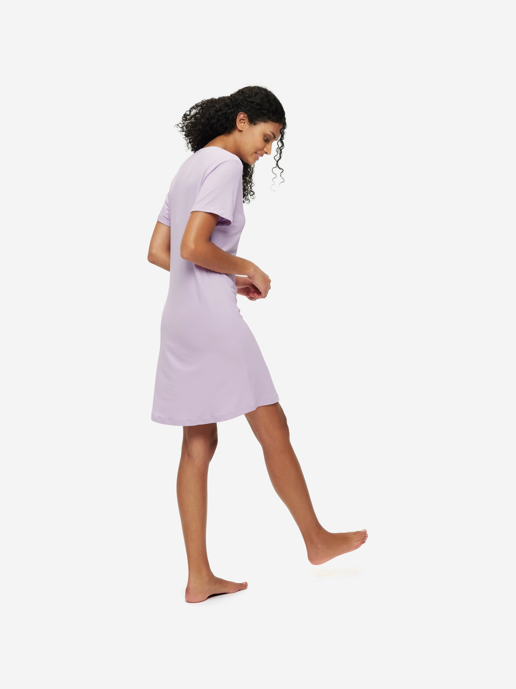 Women's V-Neck Sleep T-Shirt Lara Micro Modal Stretch Lilac