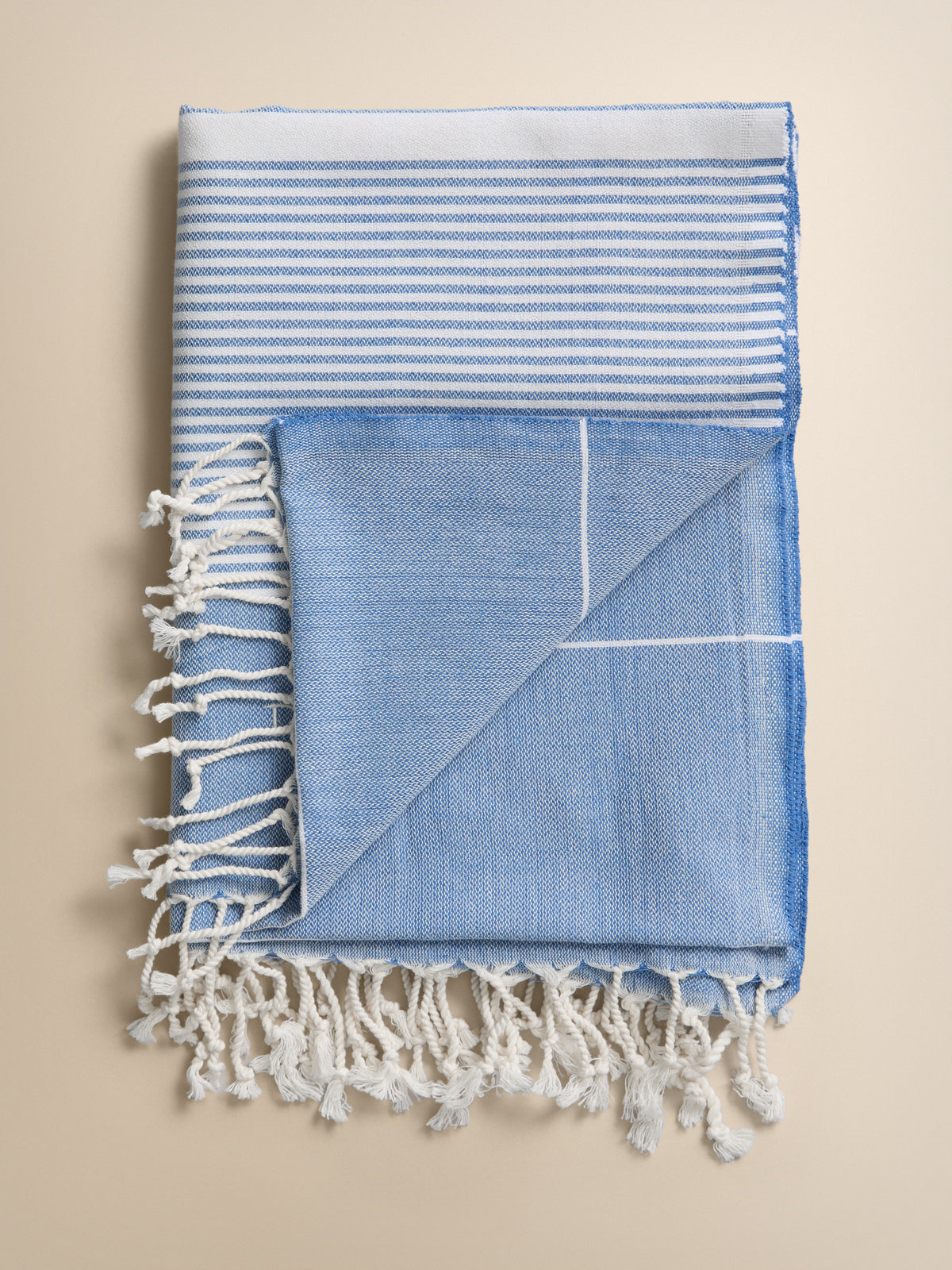 Karinna Cotton Hammam Towel Mid Blue Stripe