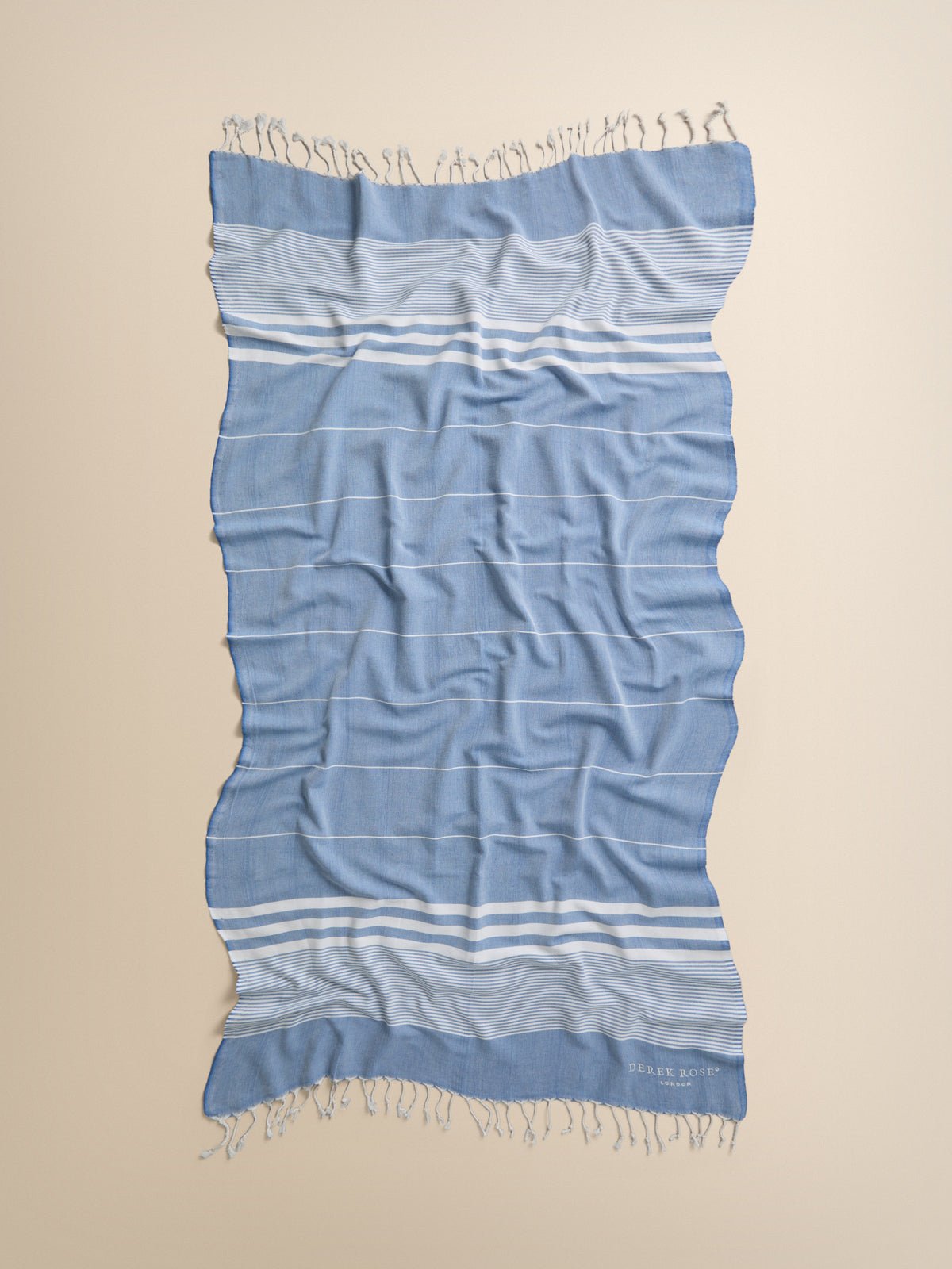 Karinna Cotton Hammam Towel Mid Blue Stripe