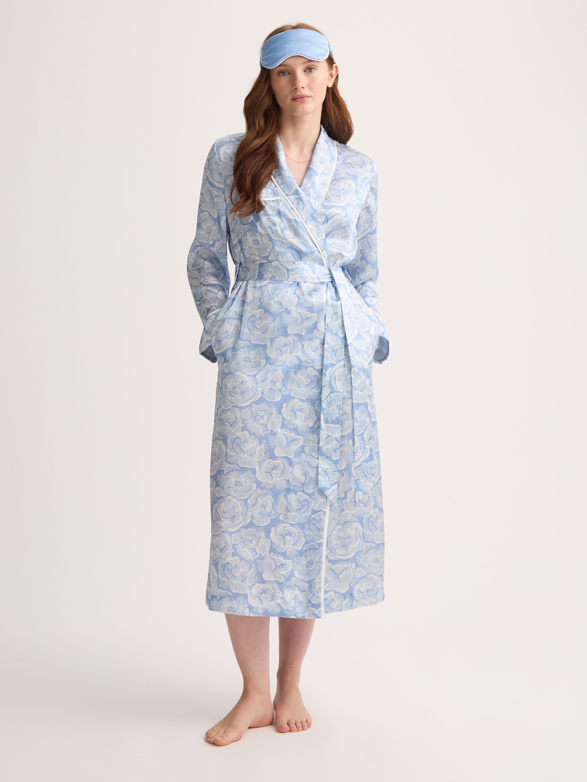 Silk Eye Mask Bailey Cloud Blue