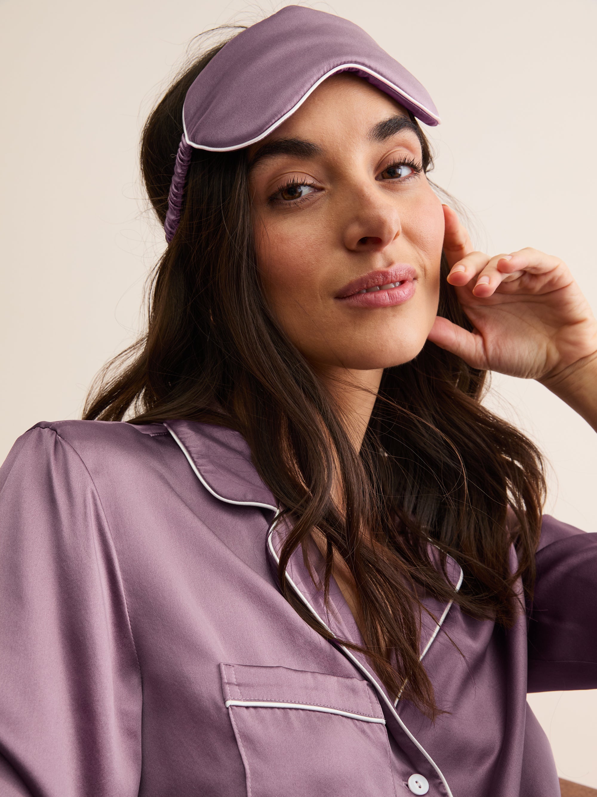 Silk Eye Mask Bailey Dusty Plum