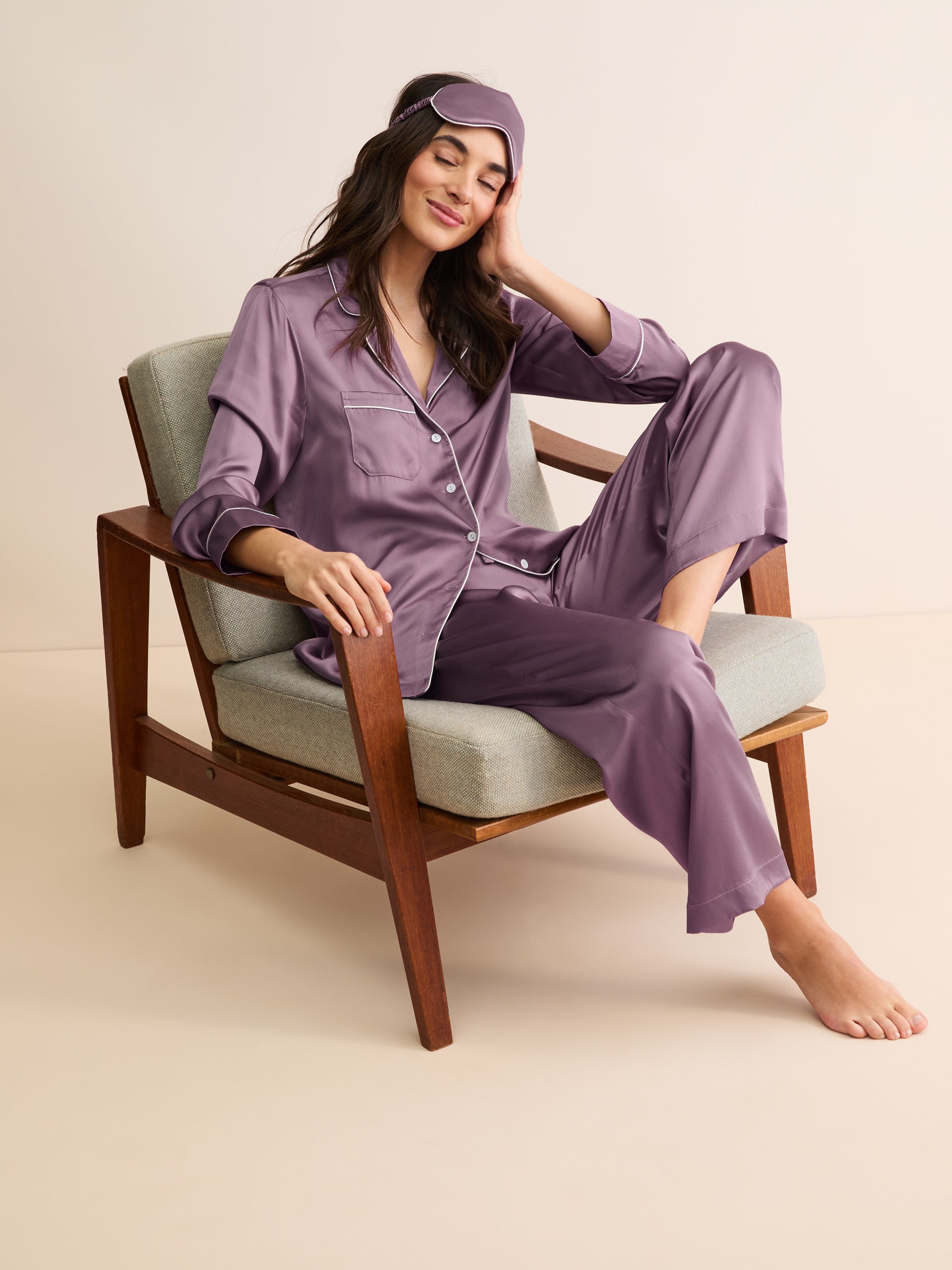 Silk Eye Mask Bailey Dusty Plum