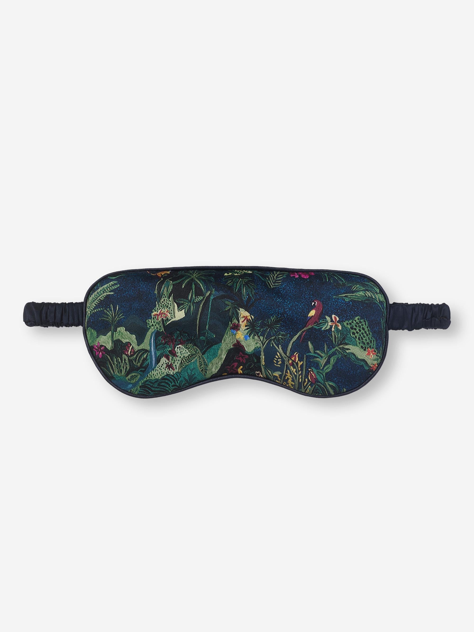 Eye Mask Silk Satin Multi Midnight Jungle Print