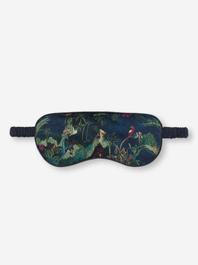 Eye Mask Silk Satin Multi Midnight Jungle Print