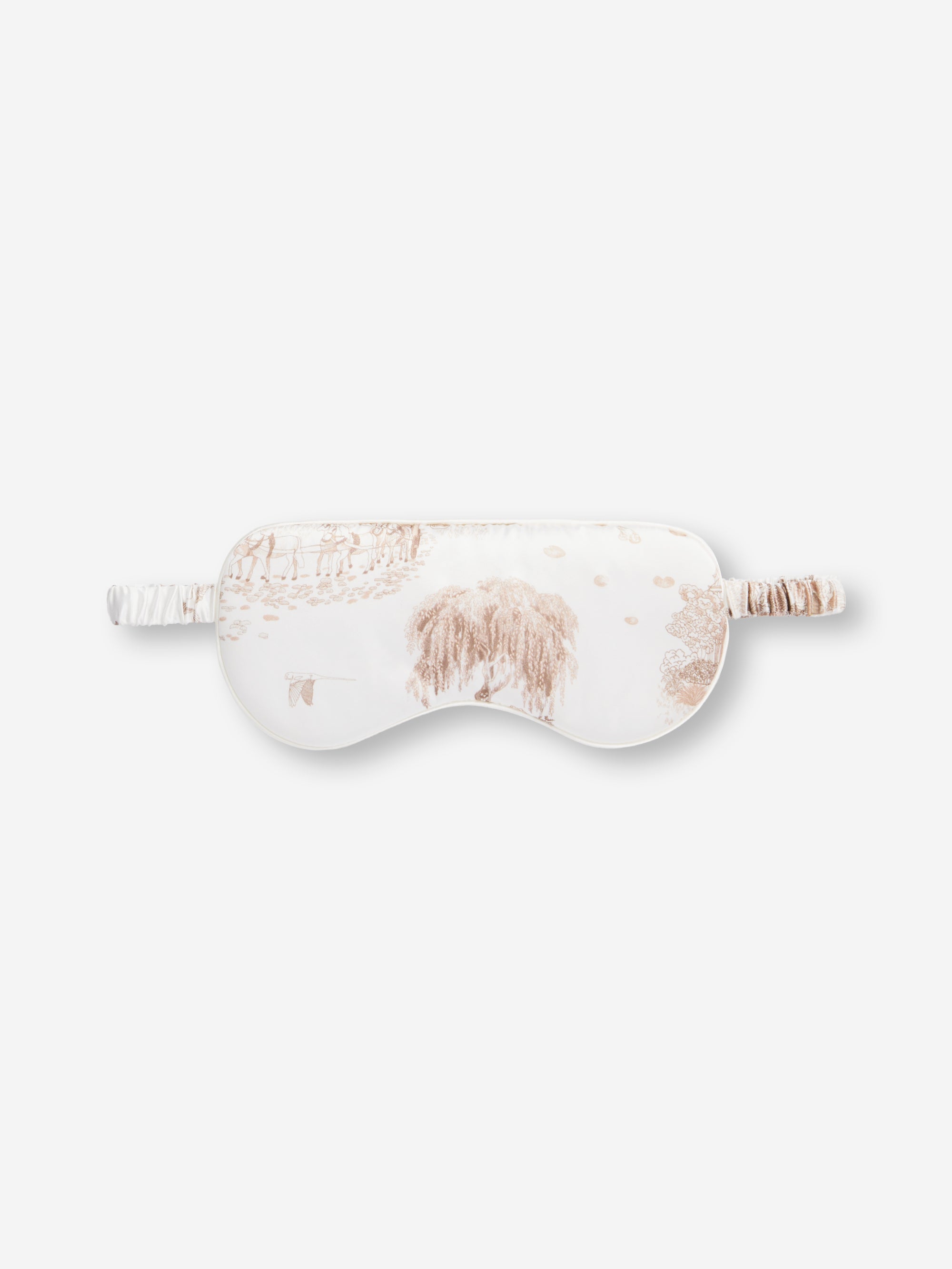 Silk Eye Mask London Toile Ivory