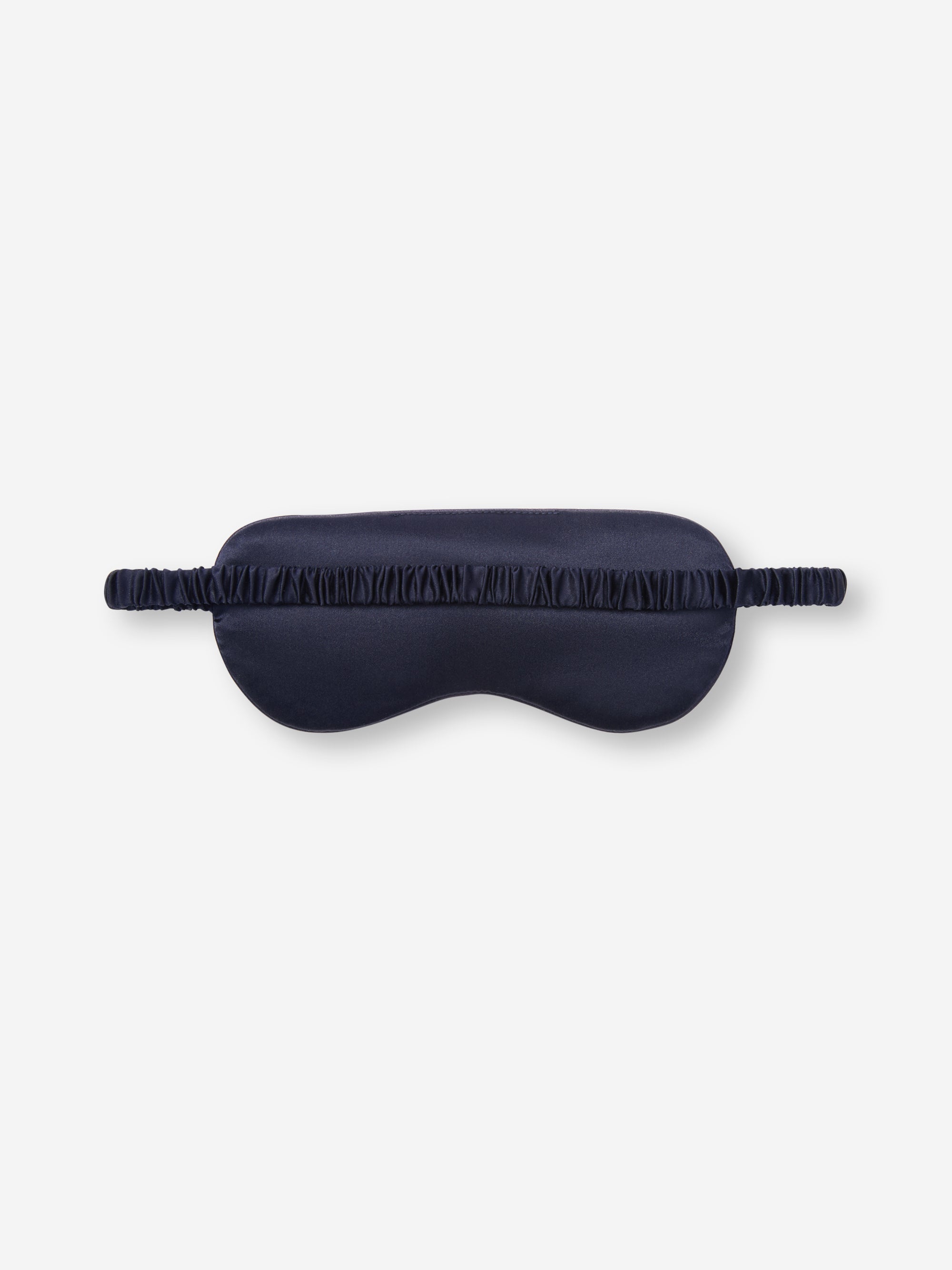 Silk Eye Mask Jacquard Navy Blue & Antique Gold Paisley Weave