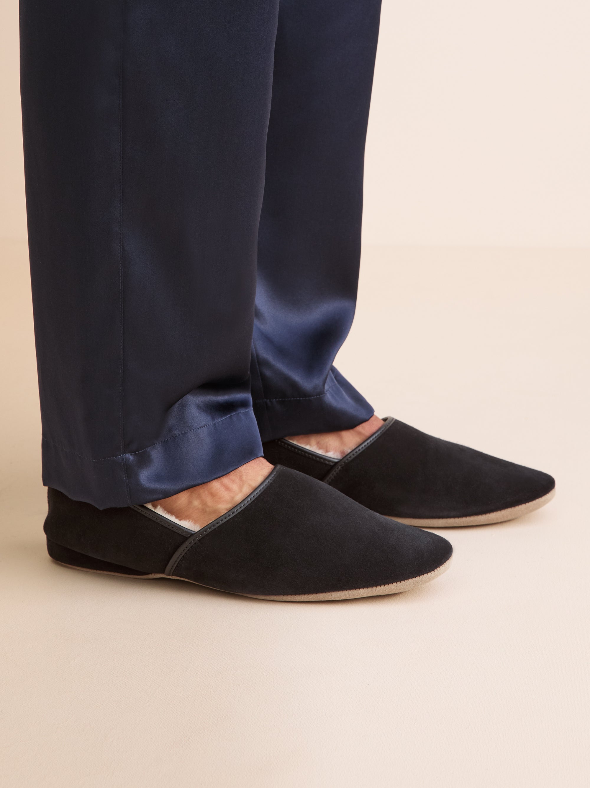 Men's Slippers Crawford Suede Sheepskin Black