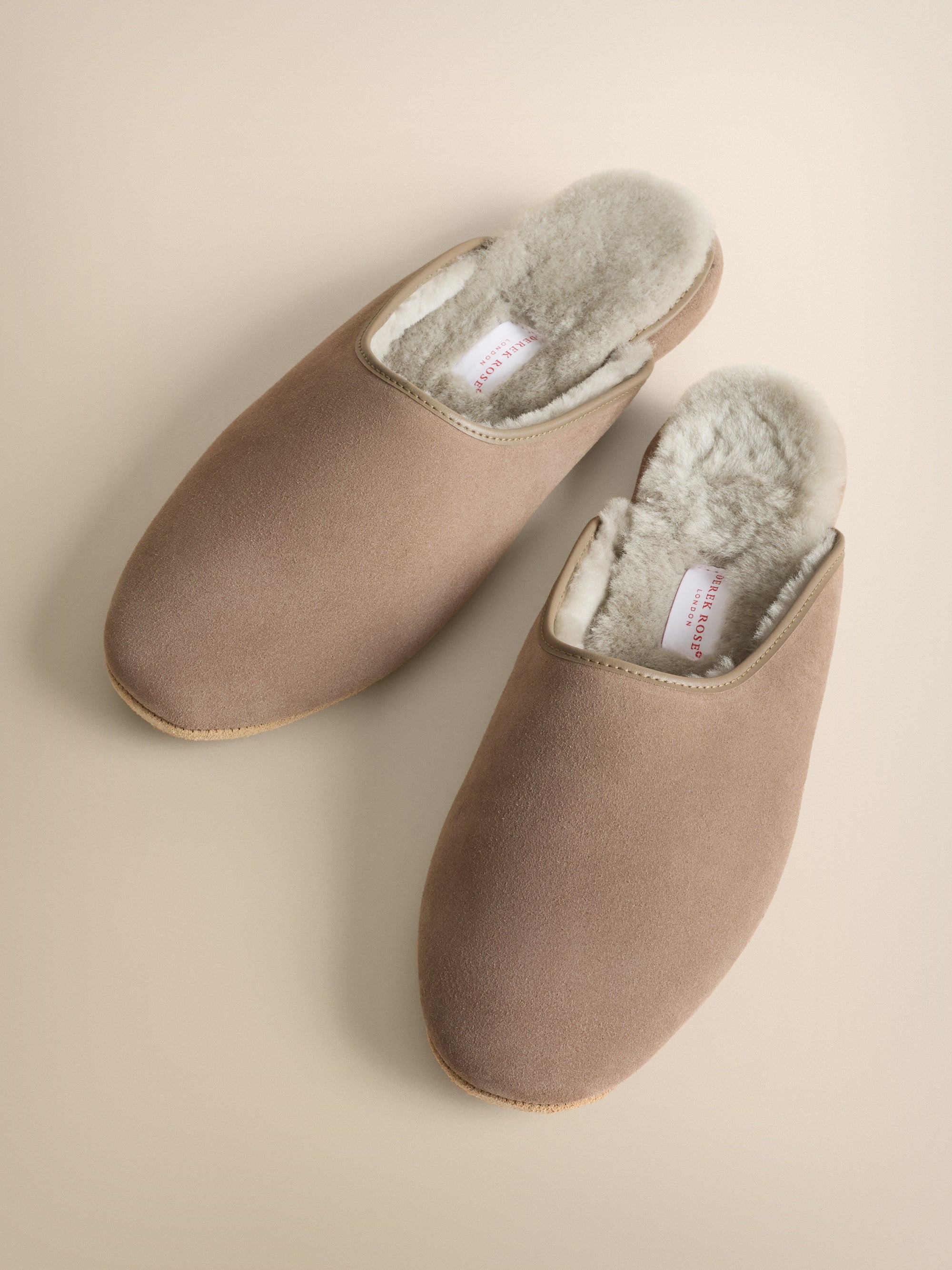 Men's Mule Slippers Douglas Suede Sheepskin Beige