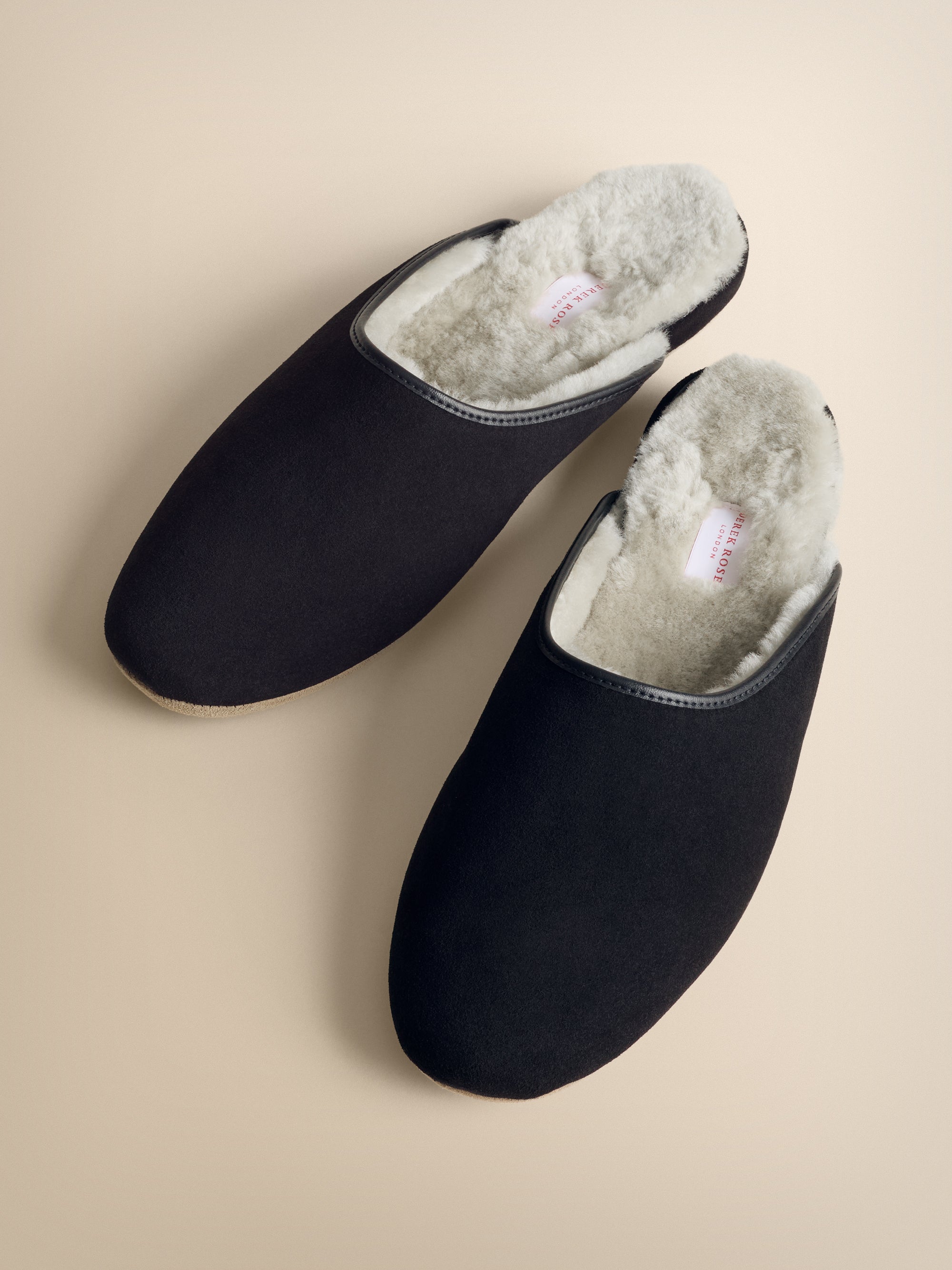 Men's Mule Slippers Douglas Suede Sheepskin Black