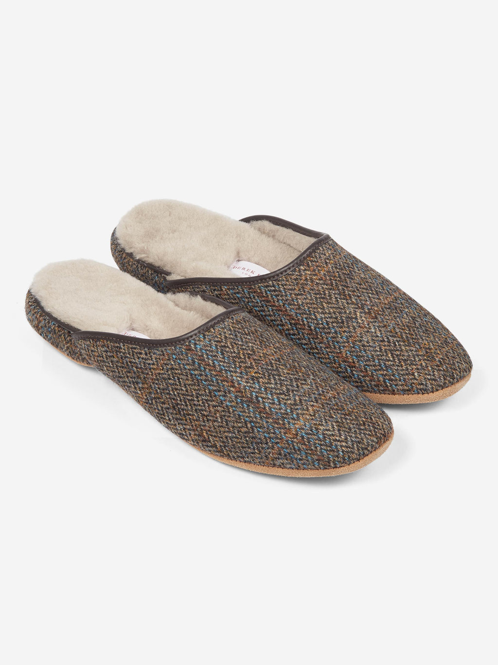 Mule Slippers Douglas 2 Harris Tweed Sheepskin