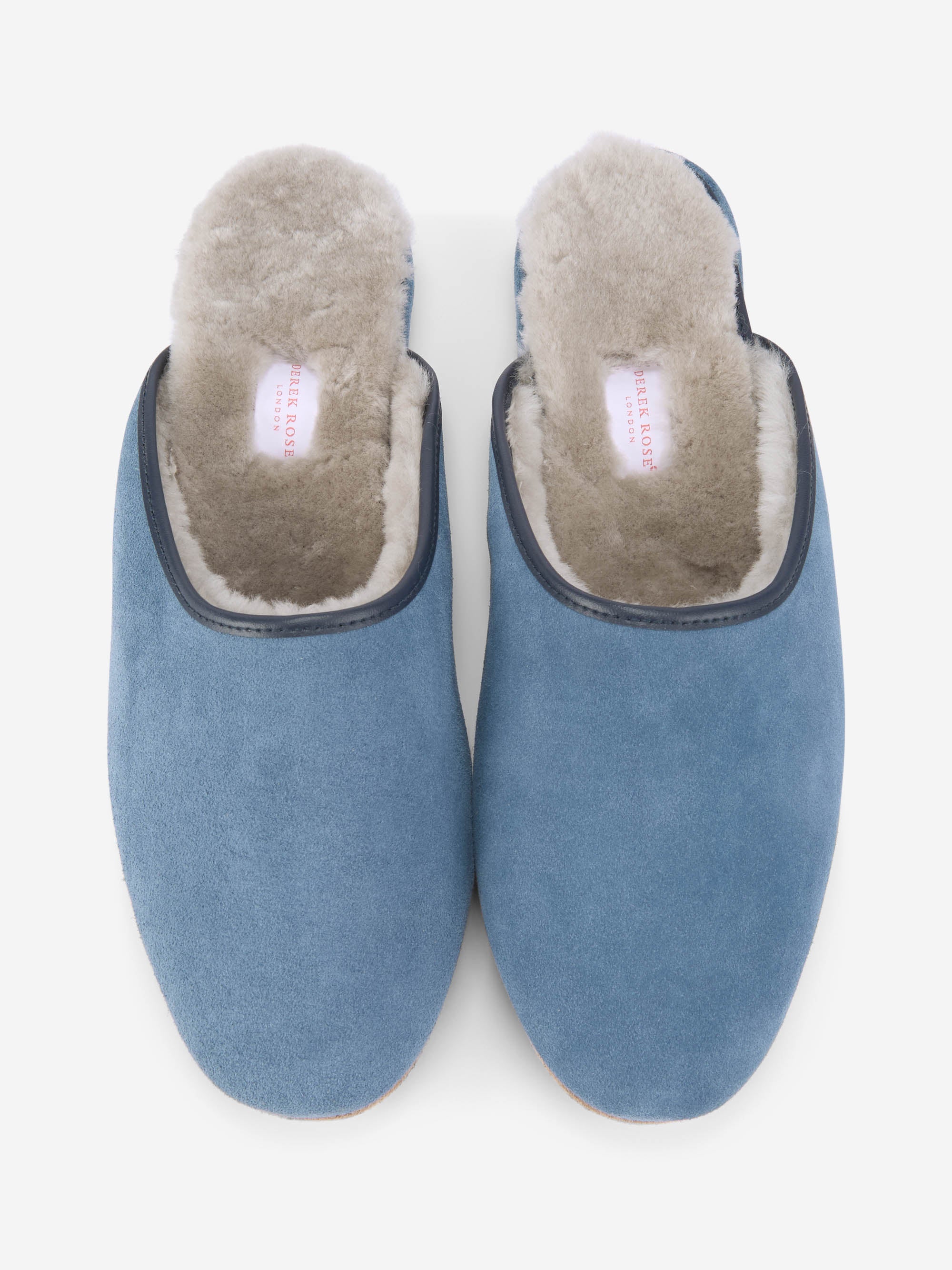 Men's Mule Slippers Douglas Suede Sheepskin Blue